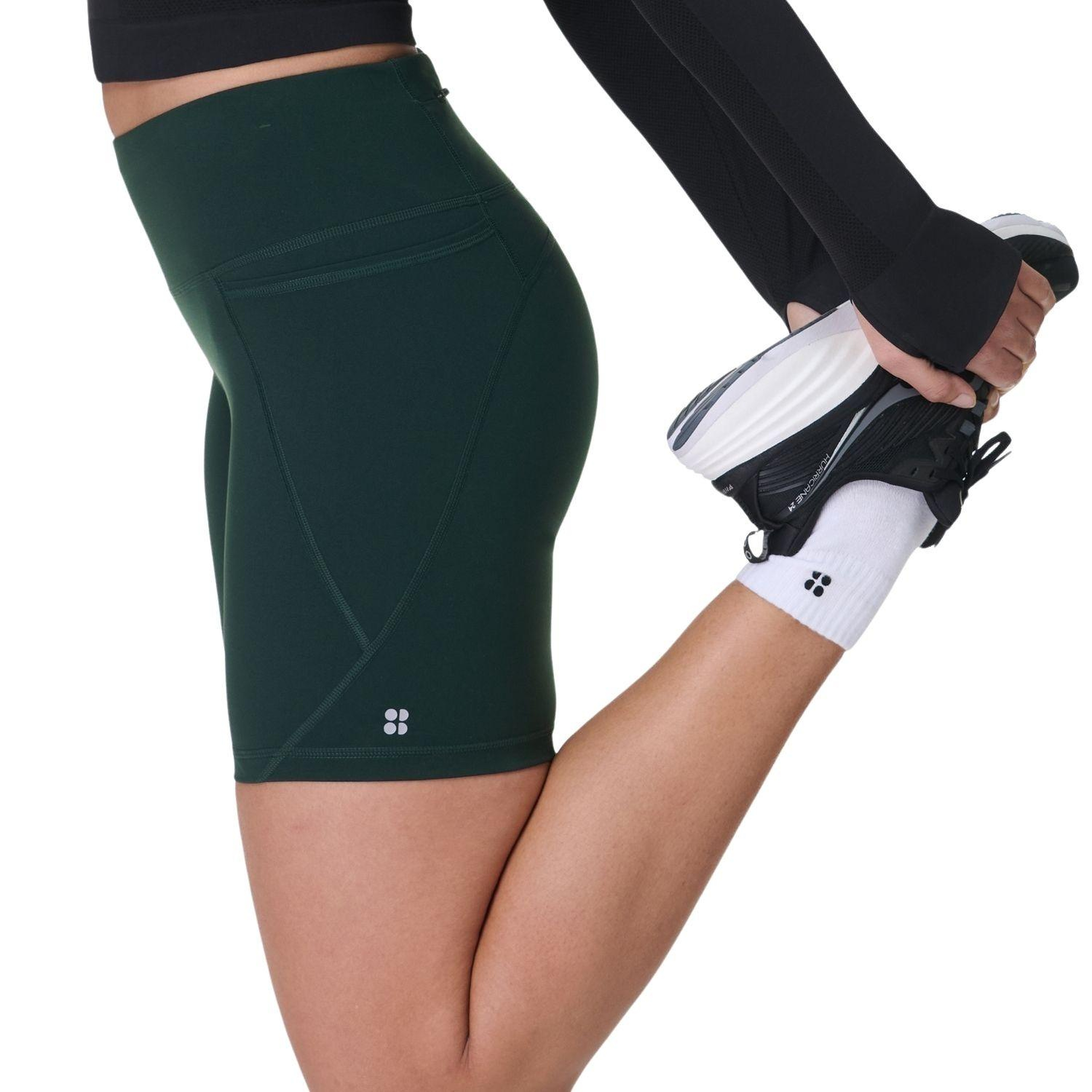 Sweaty Betty Power 6 Biker Shorts Kadın Yeşil Koşu Şortu