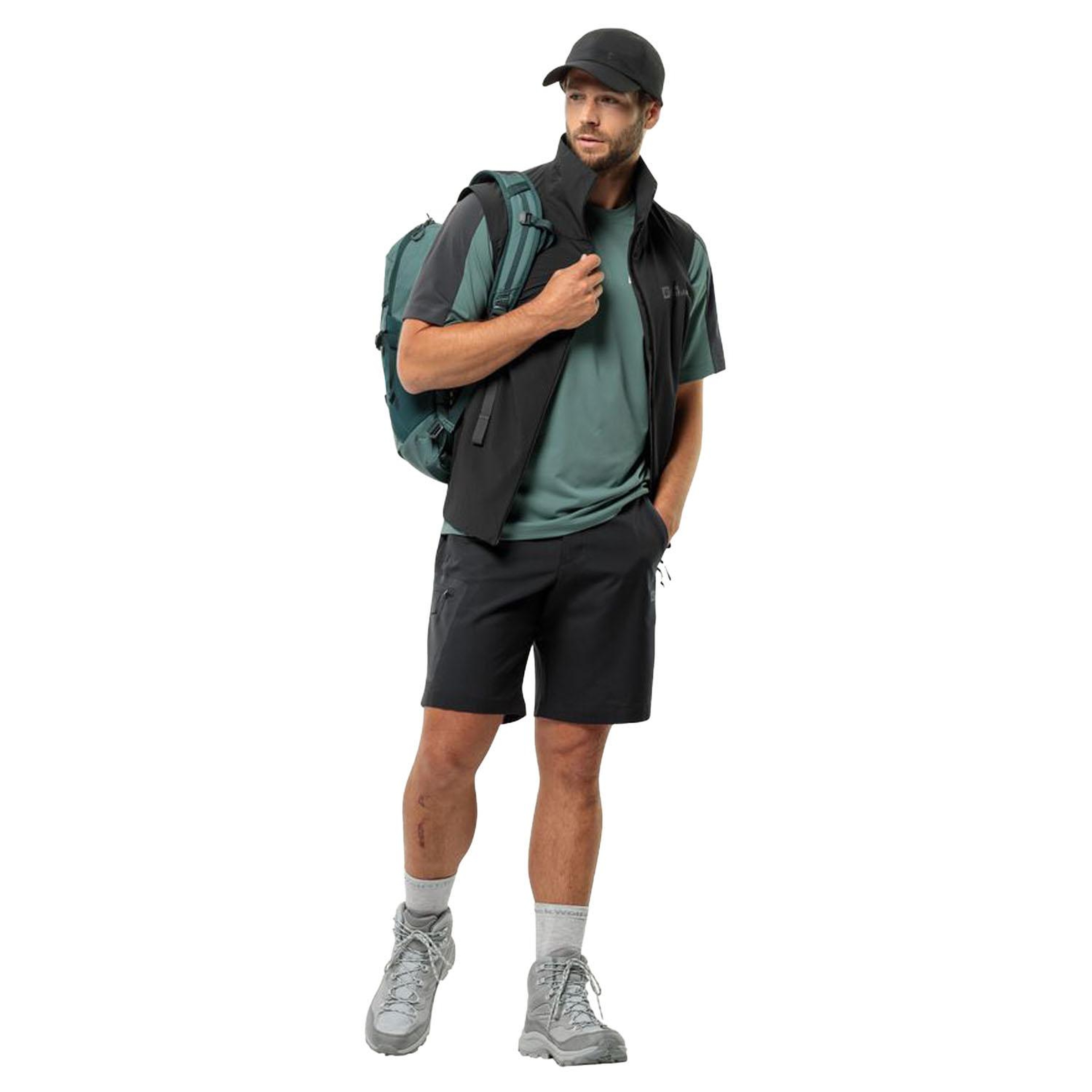Jack Wolfskin Active Track Shorts Erkek Gri Şort