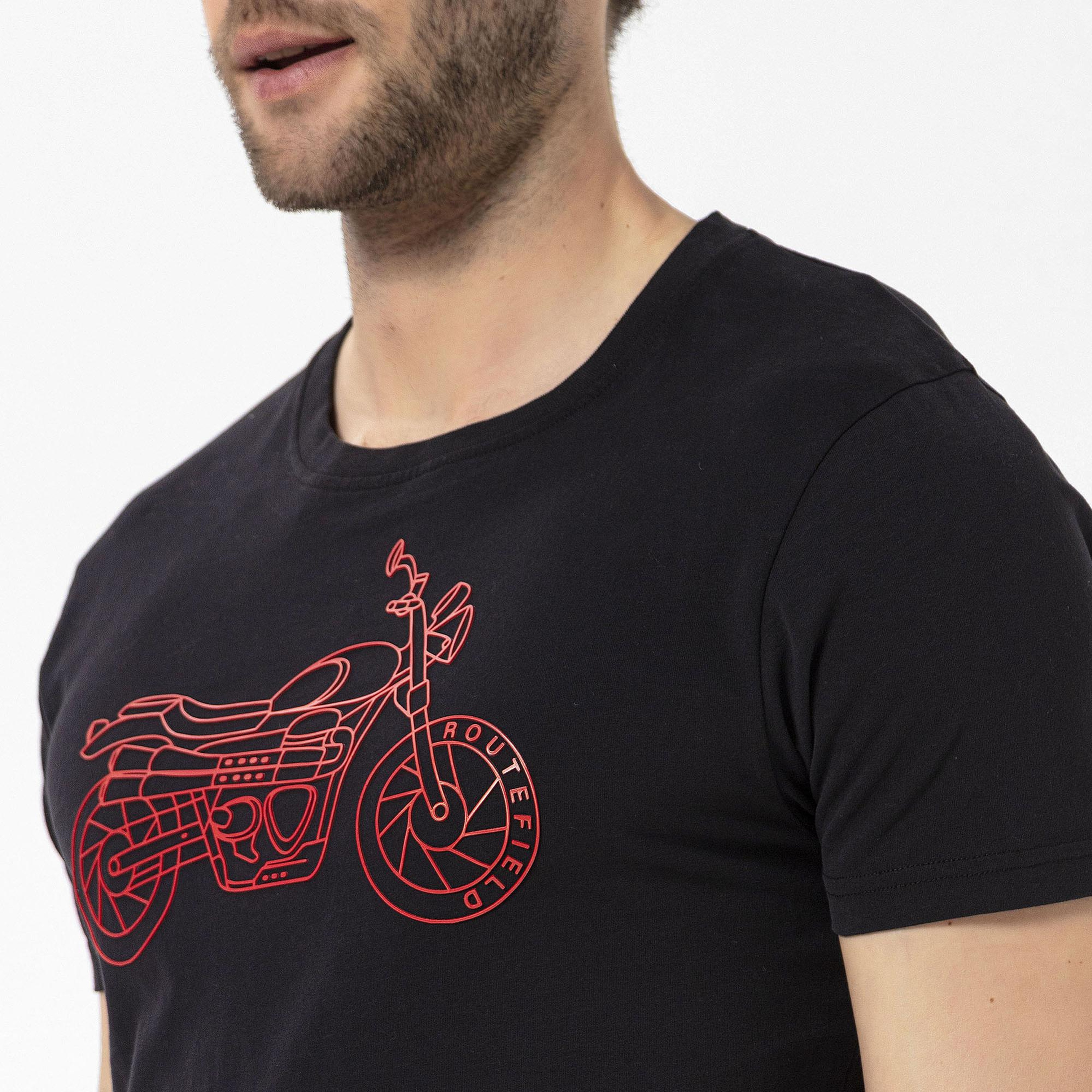 Routefield Tj Erkek Siyah Tişört