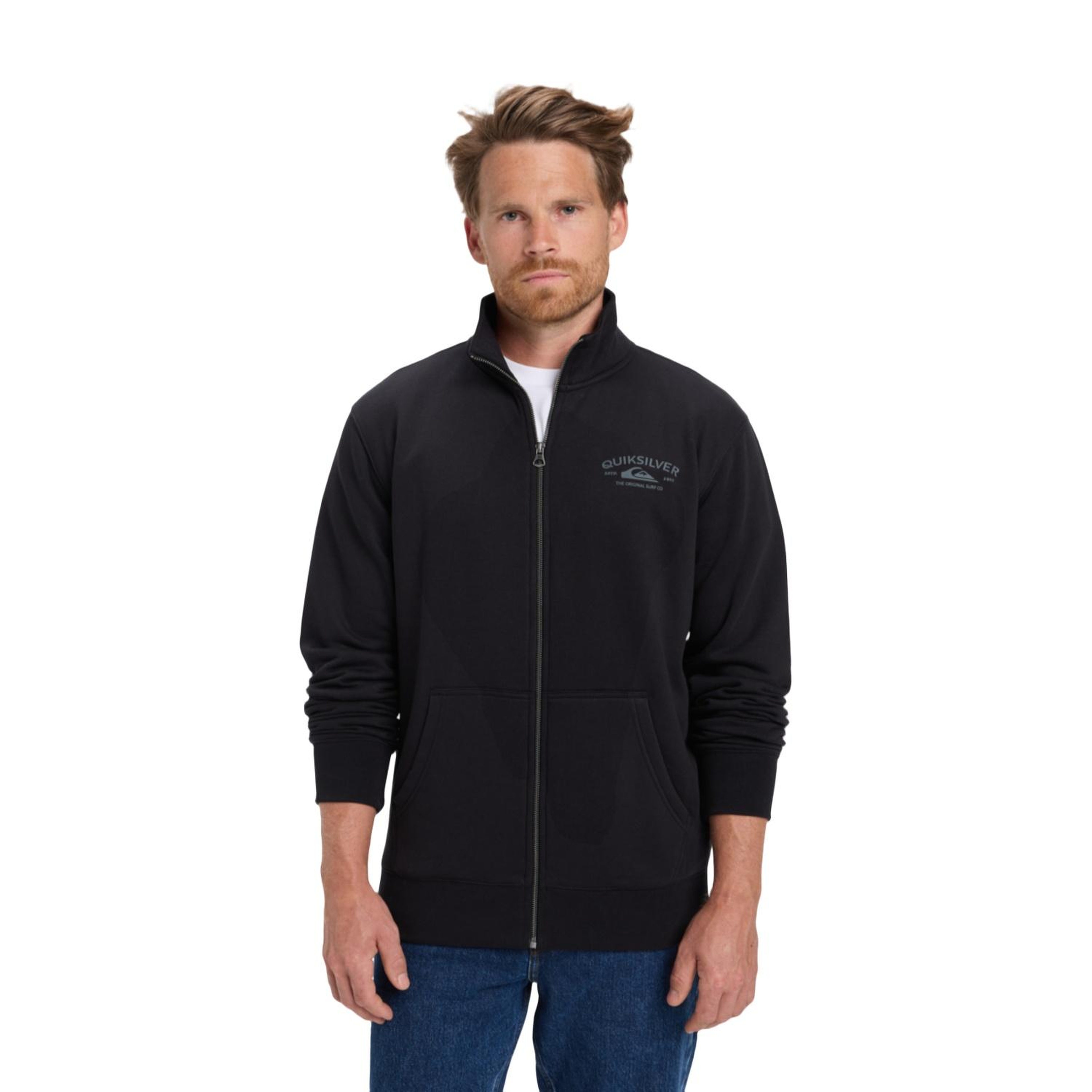 Quiksilver Zip Fleece No Hood Erkek Siyah Sweatshirt