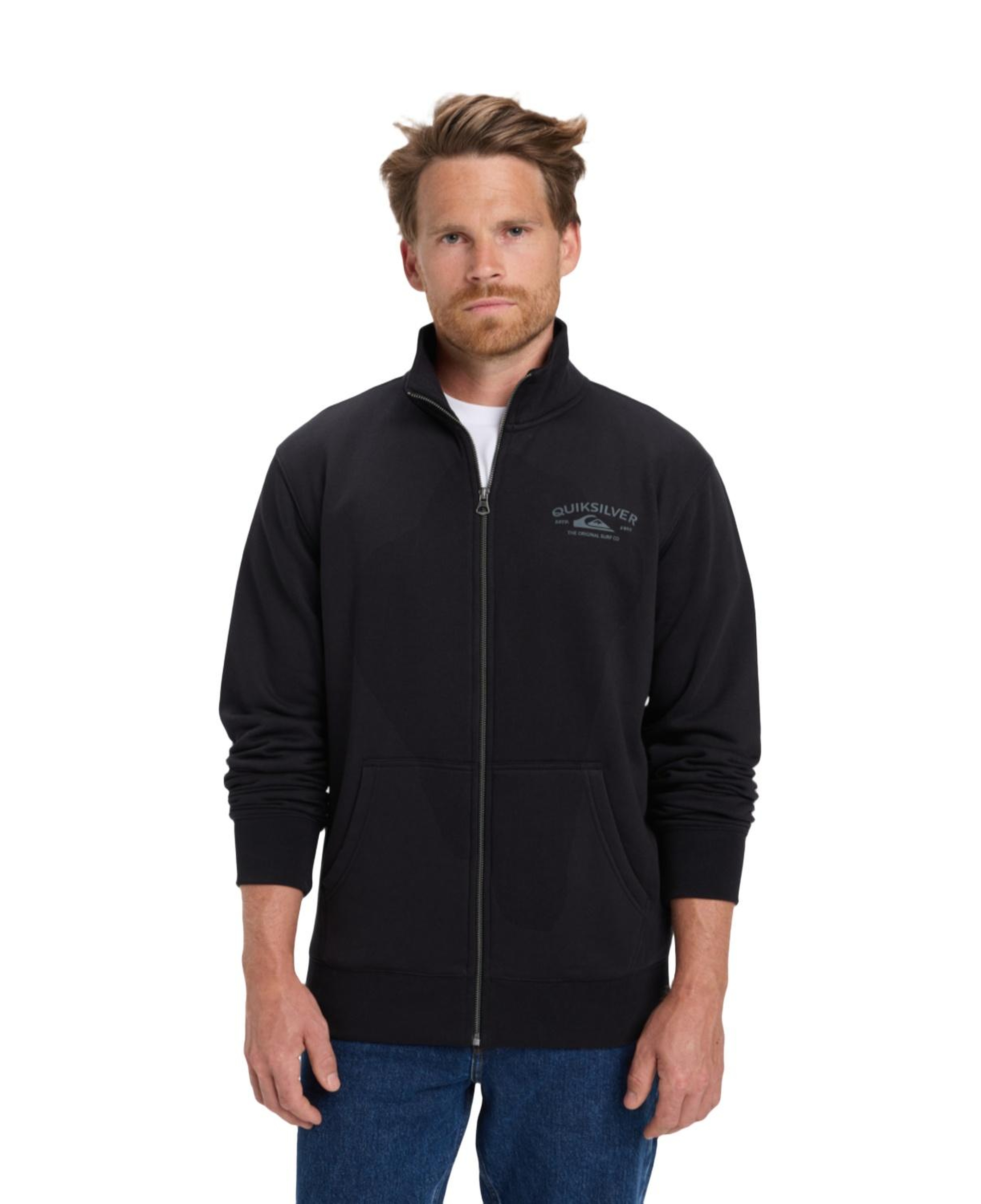 Quiksilver Zip Fleece No Hood Erkek Siyah Sweatshirt