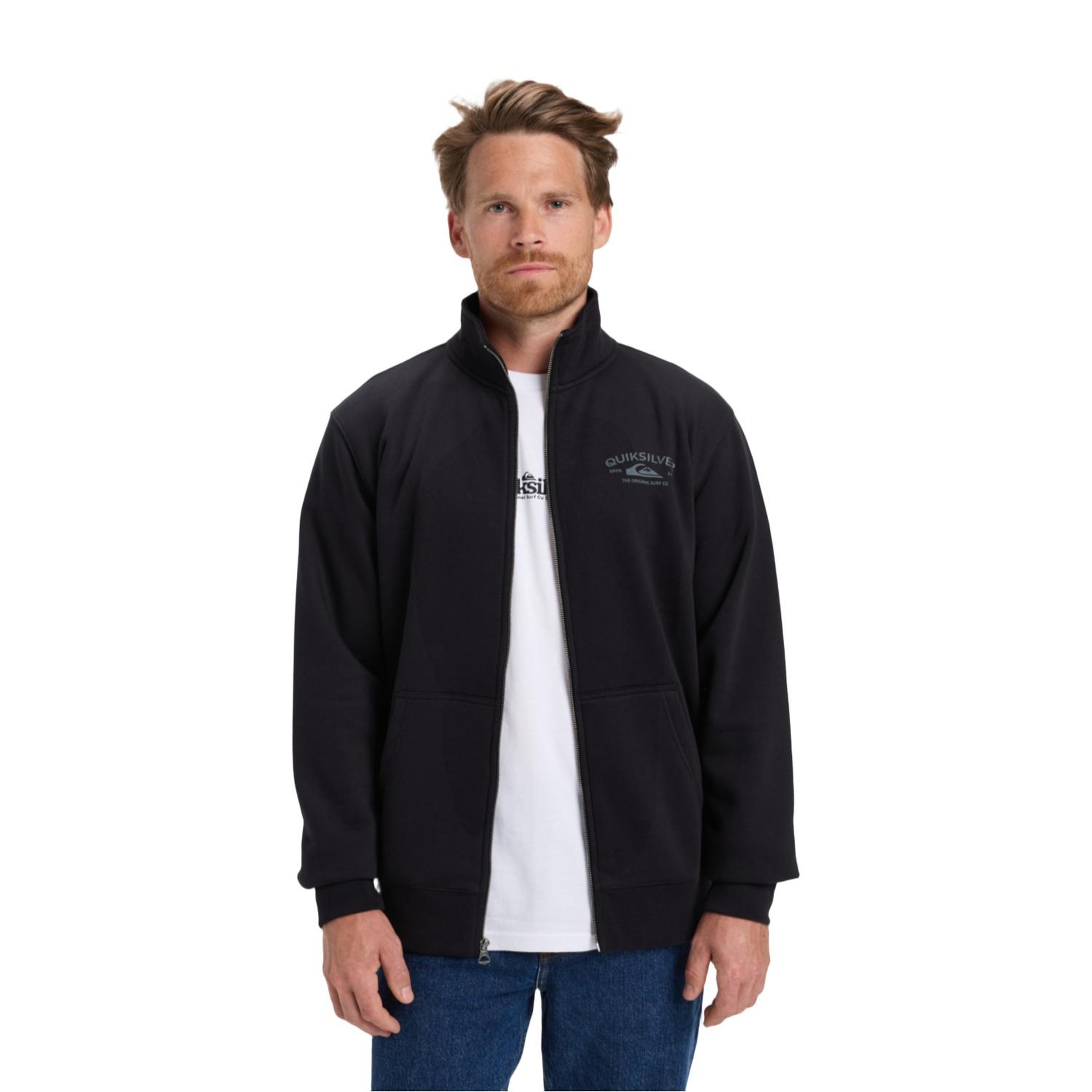 Quiksilver Zip Fleece No Hood Erkek Siyah Sweatshirt