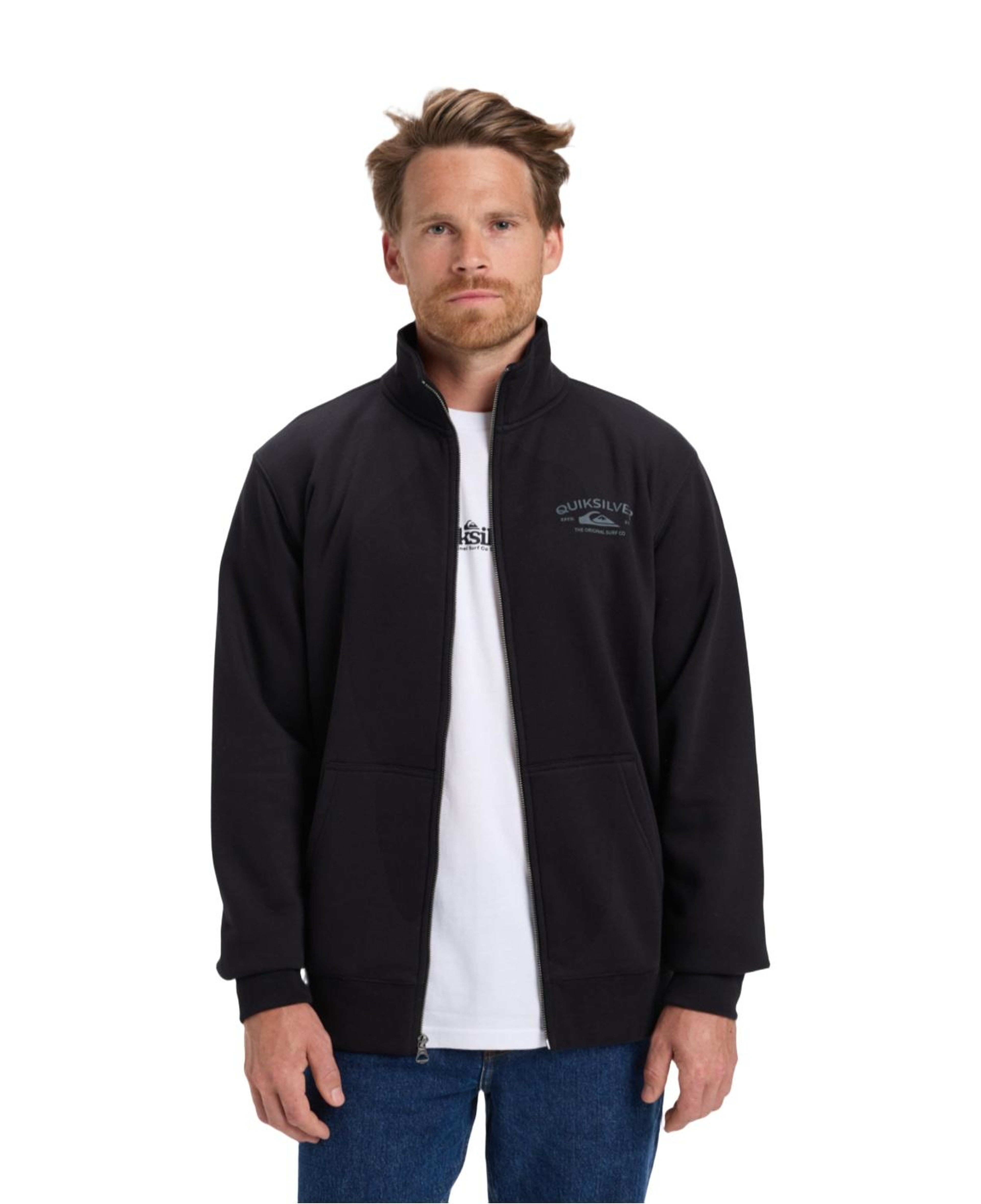 Quiksilver Zip Fleece No Hood Erkek Siyah Sweatshirt