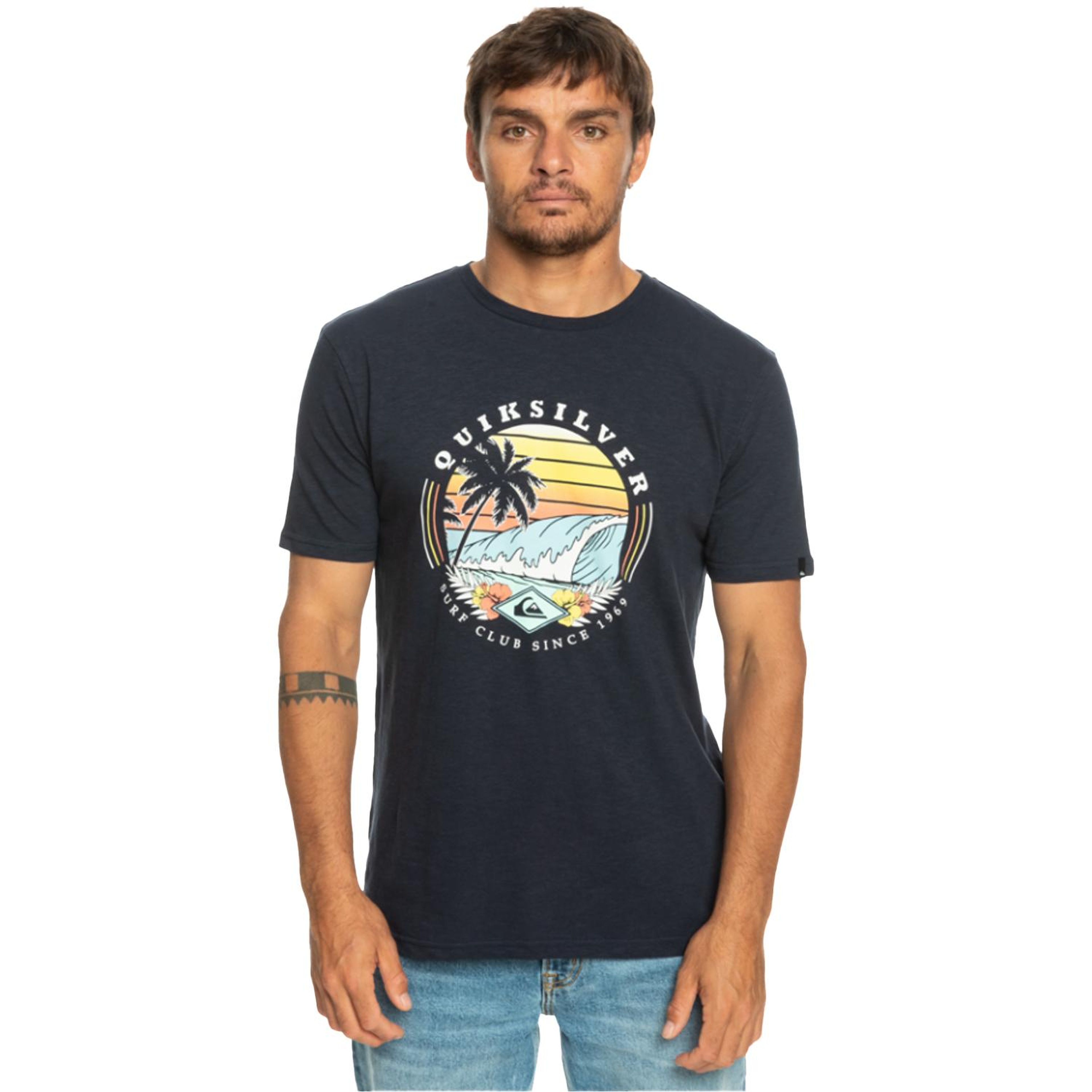 Quiksilver Qssurfclubii Erkek Mavi Tişört