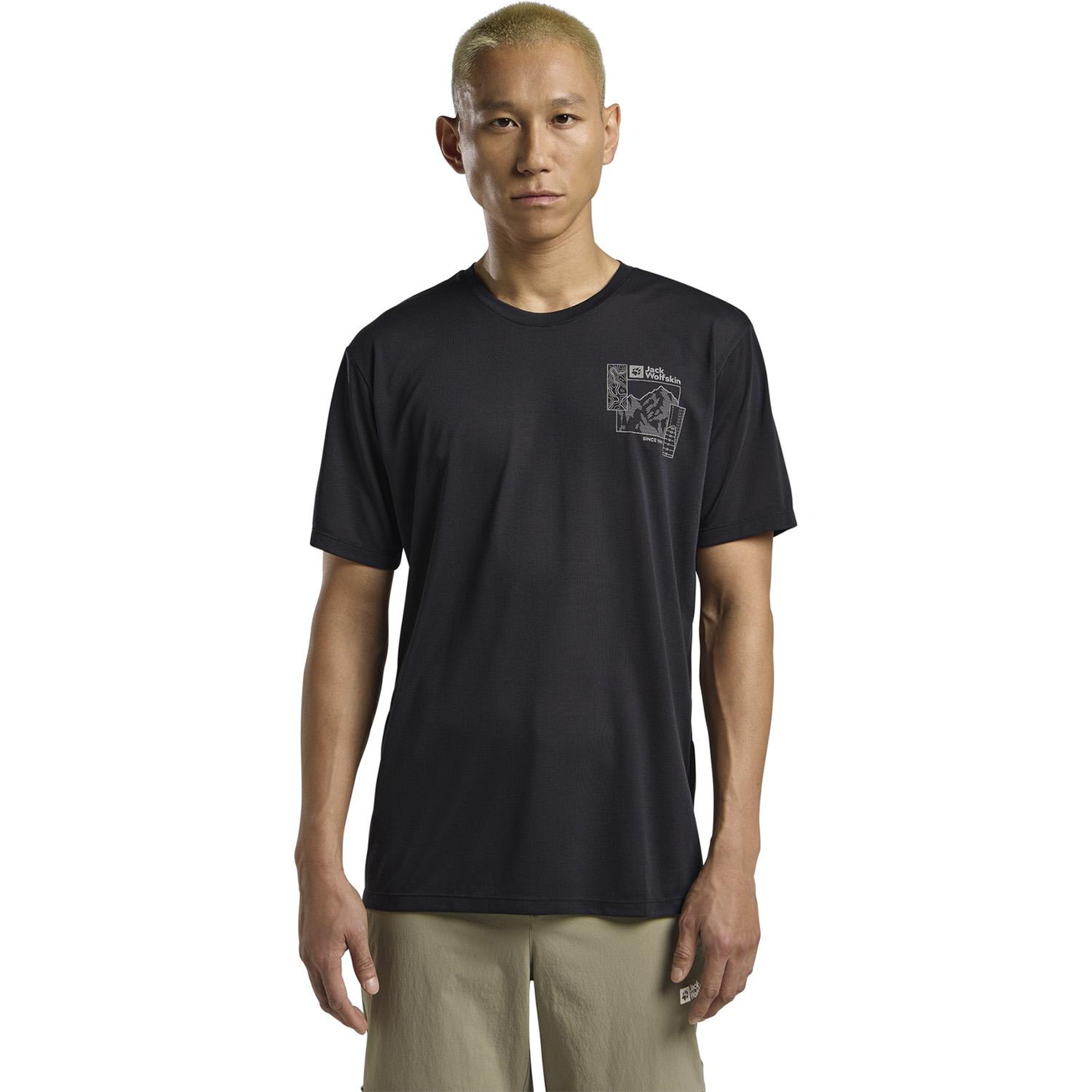 Jack Wolfskin Vonnan Graphic T Erkek Gri Tişört