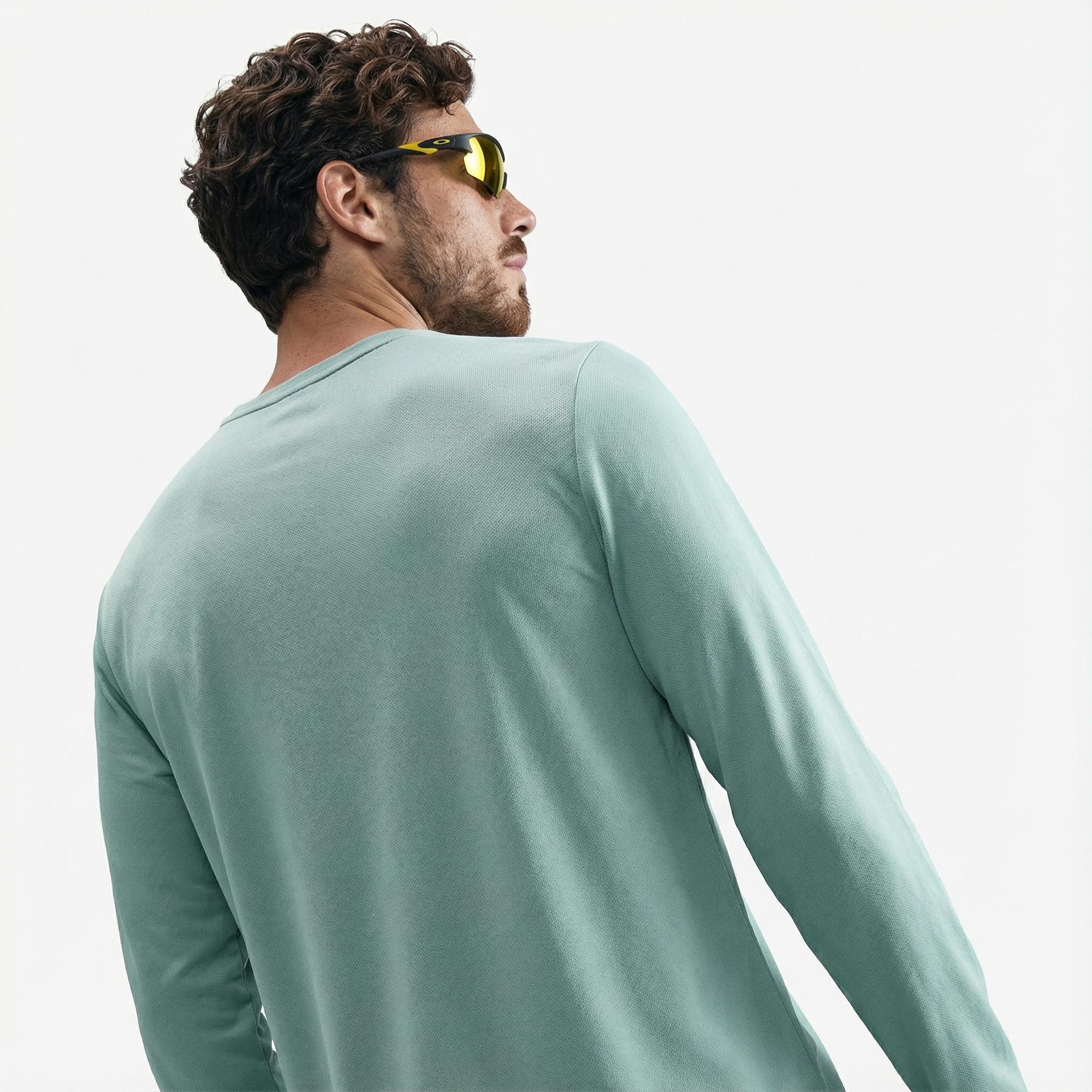 Nike Dri-Fit Miler Erkek Yeşil Uzun Kollu T-Shirt