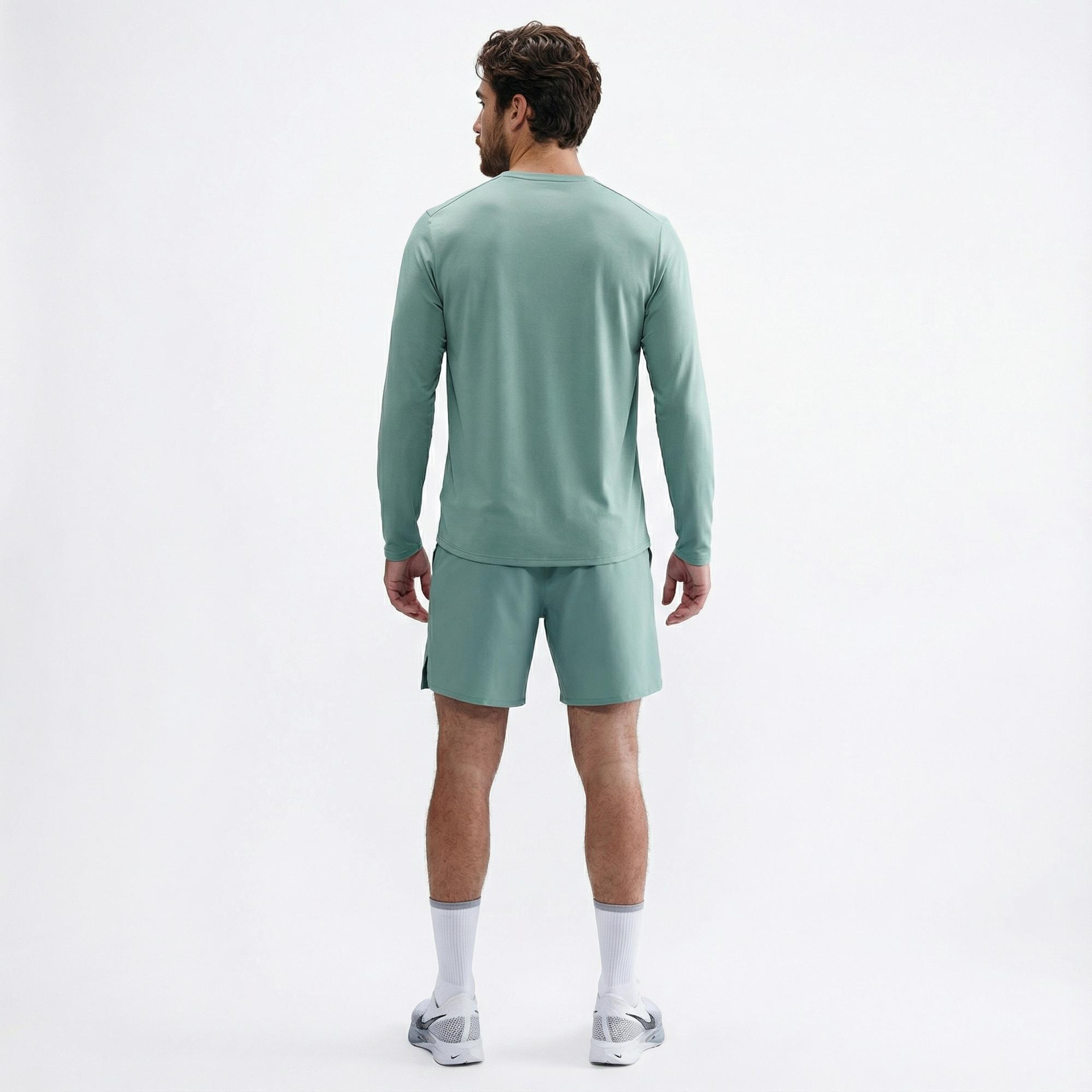 Nike Dri-Fit Miler Erkek Yeşil Uzun Kollu T-Shirt