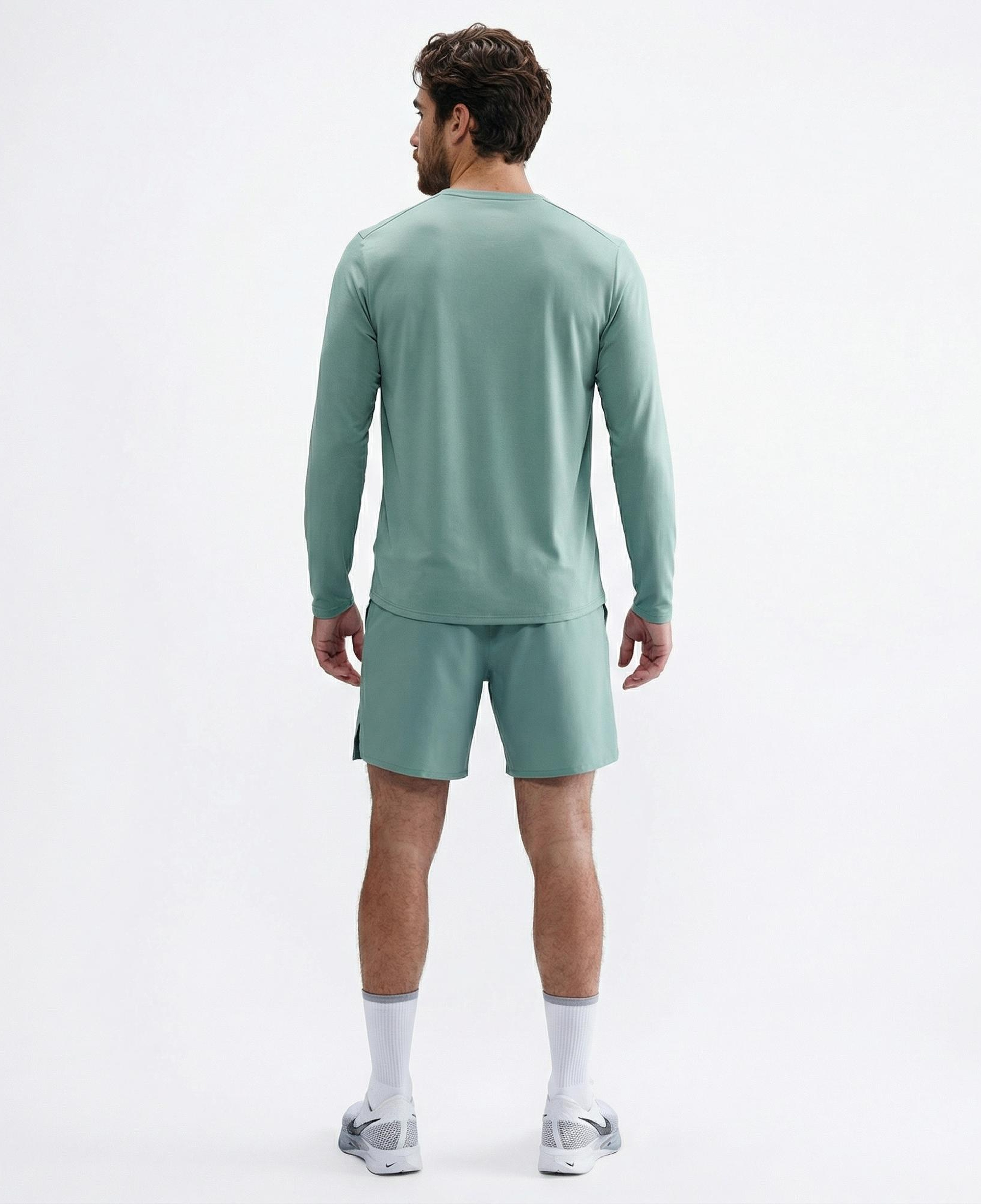 Nike Dri-Fit Miler Erkek Yeşil Uzun Kollu T-Shirt