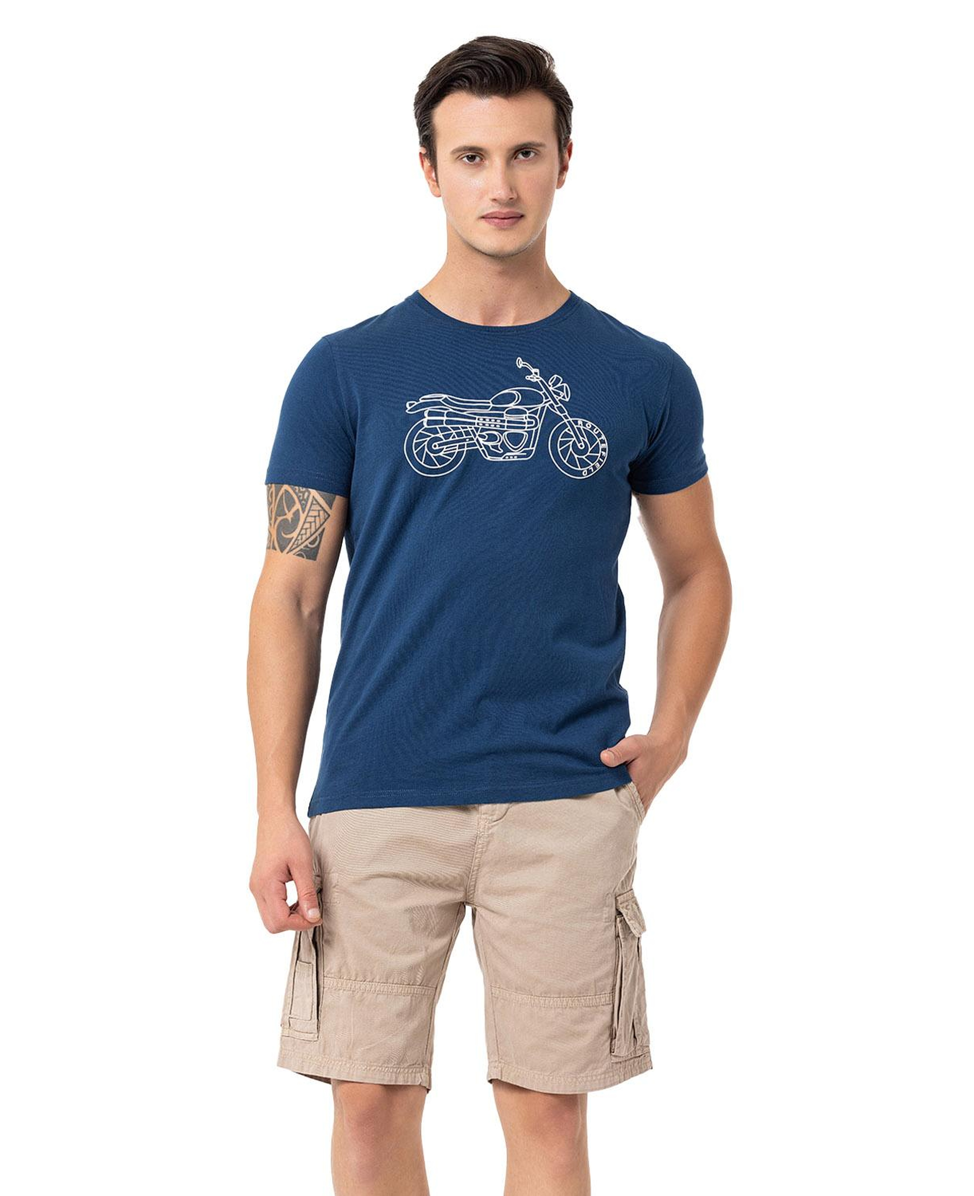 Routefield Tj Erkek Mavi Tişört