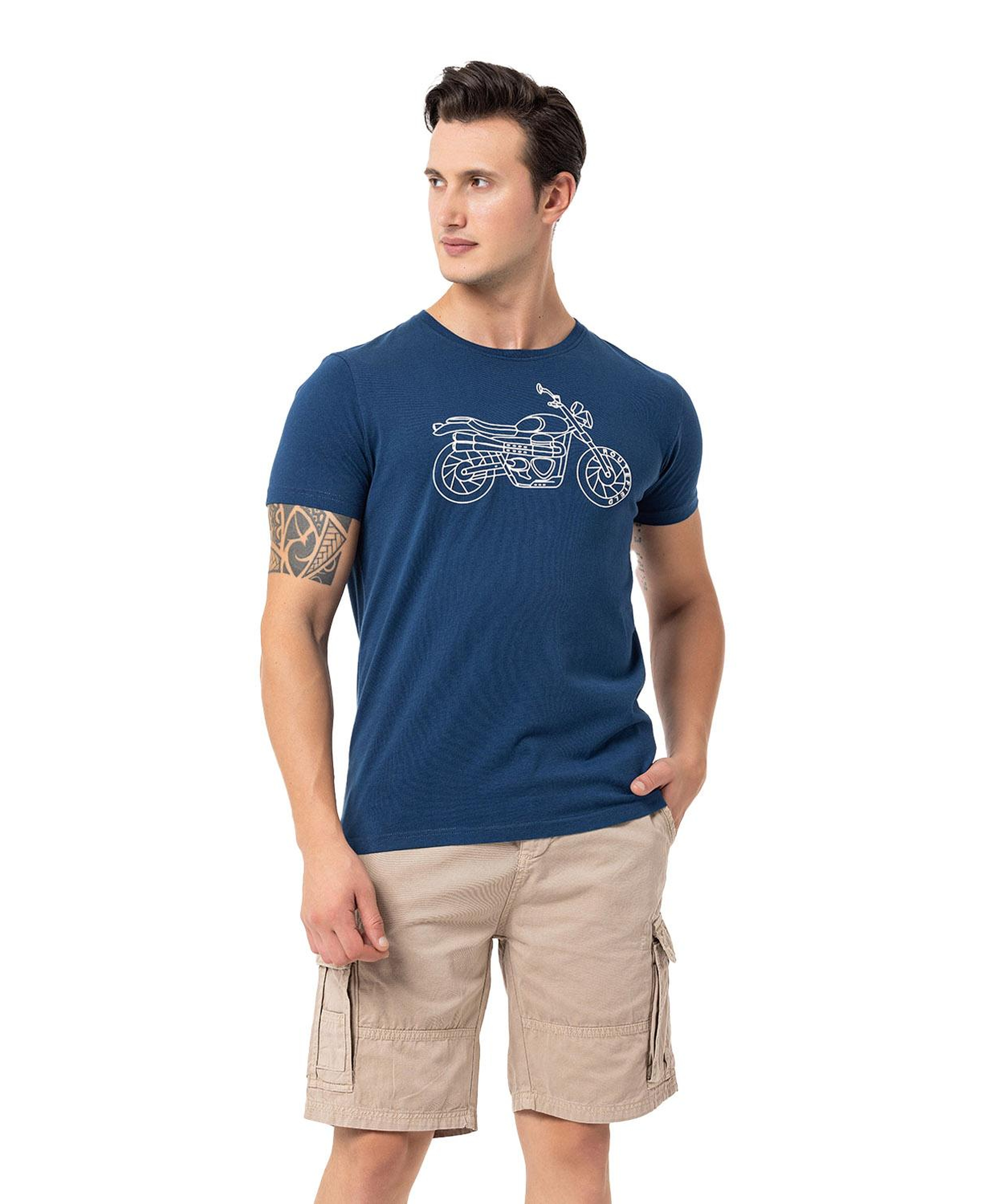 Routefield Tj Erkek Mavi Tişört