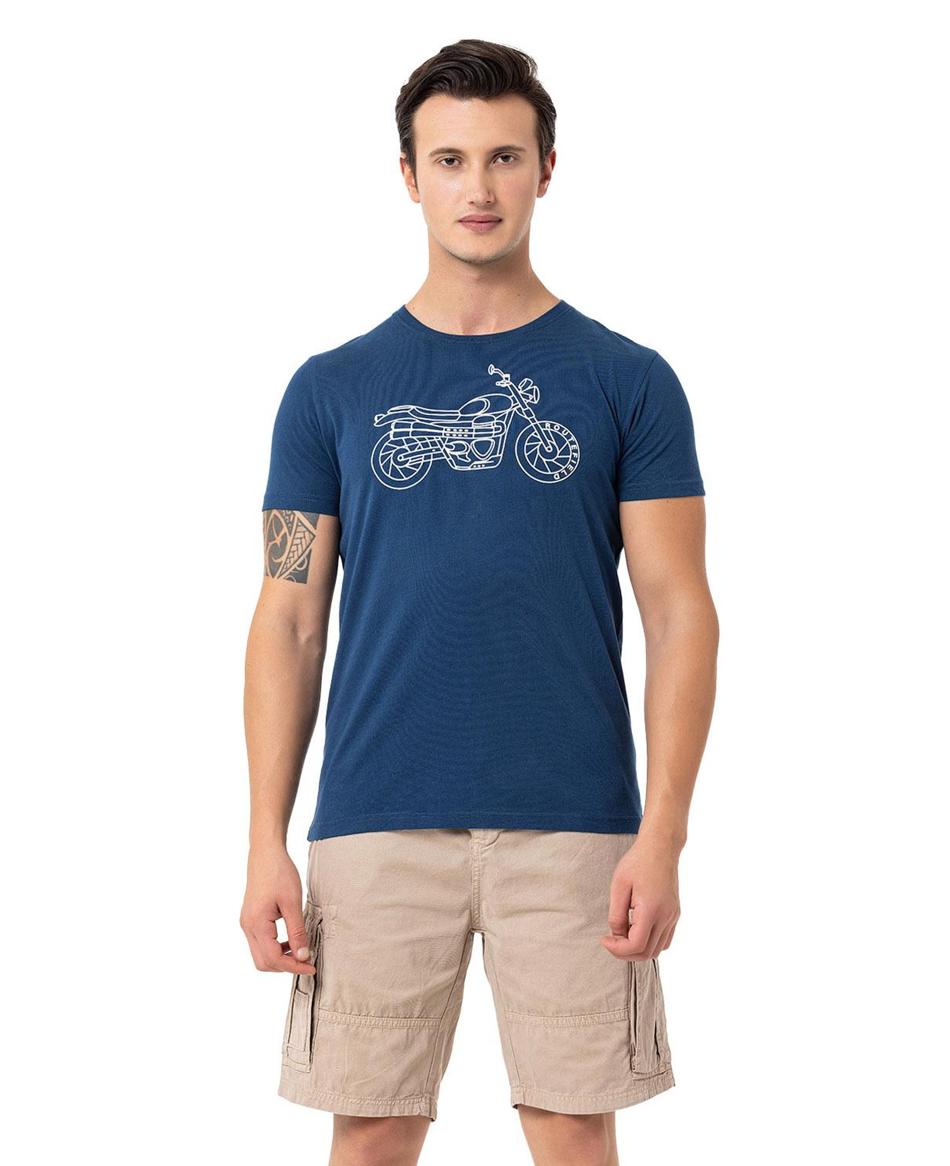 Routefield Tj Erkek Mavi Tişört