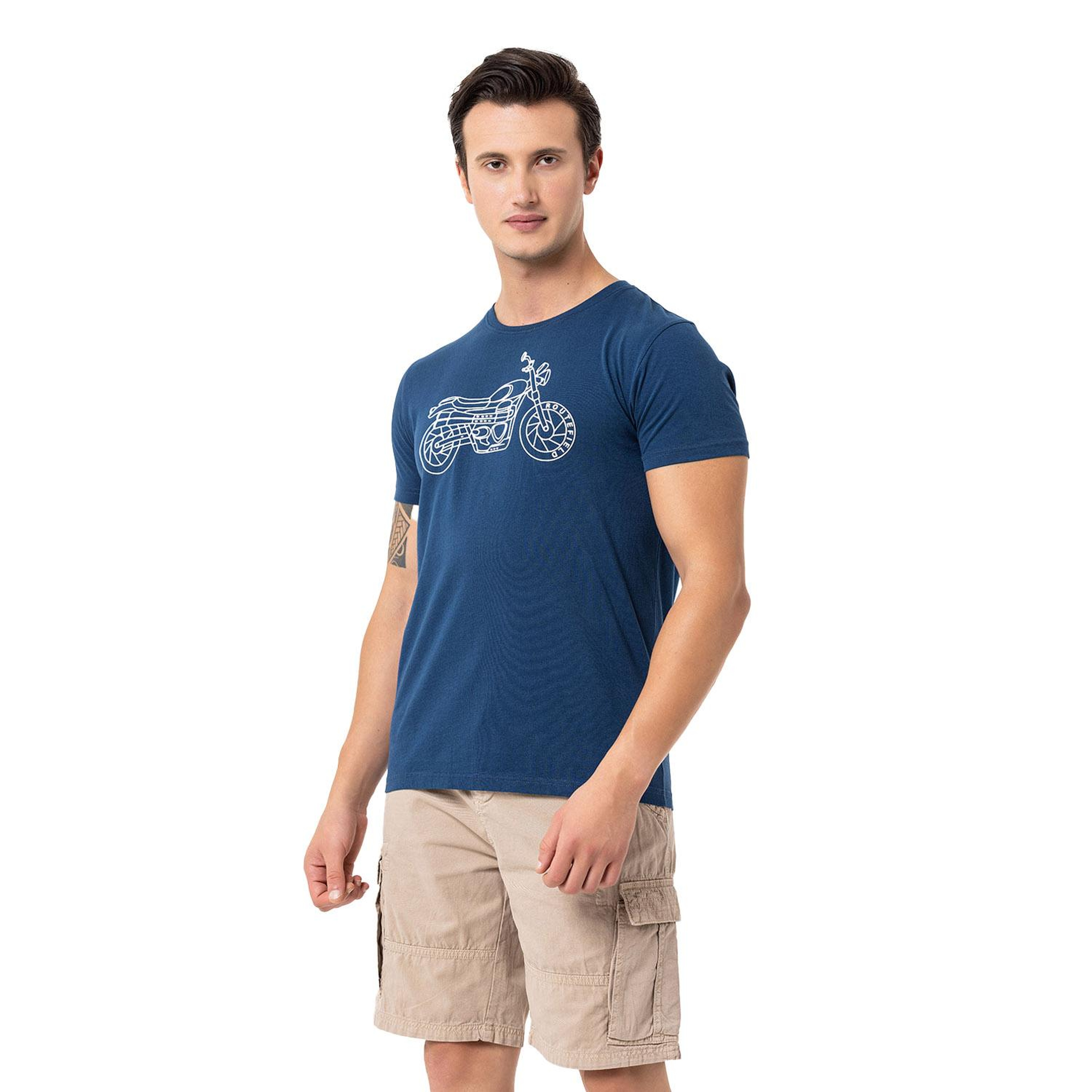 Routefield Tj Erkek Mavi Tişört