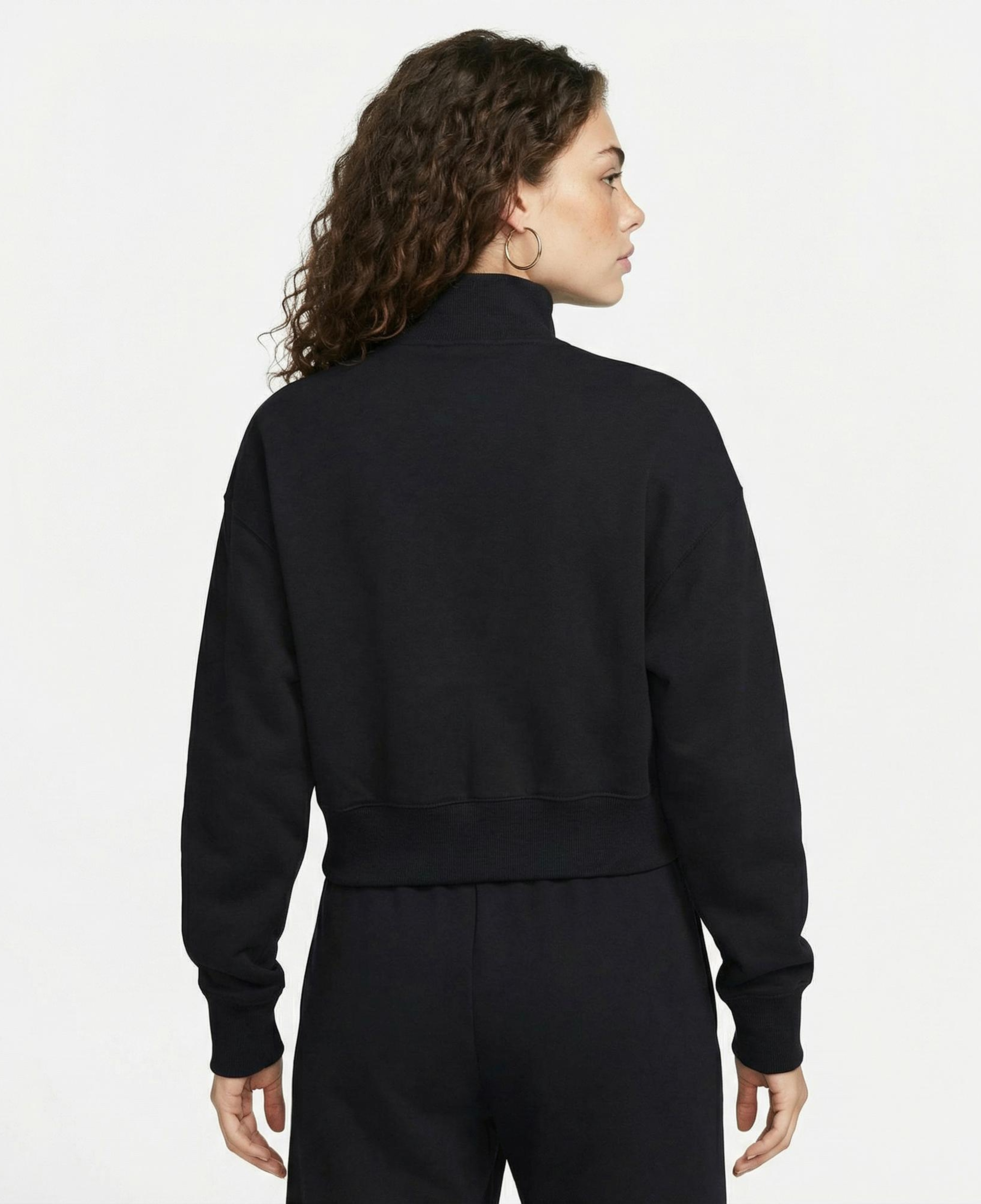 Nike Sportswear Phoenix Fleece Crop Kadın Siyah Sweatshirt