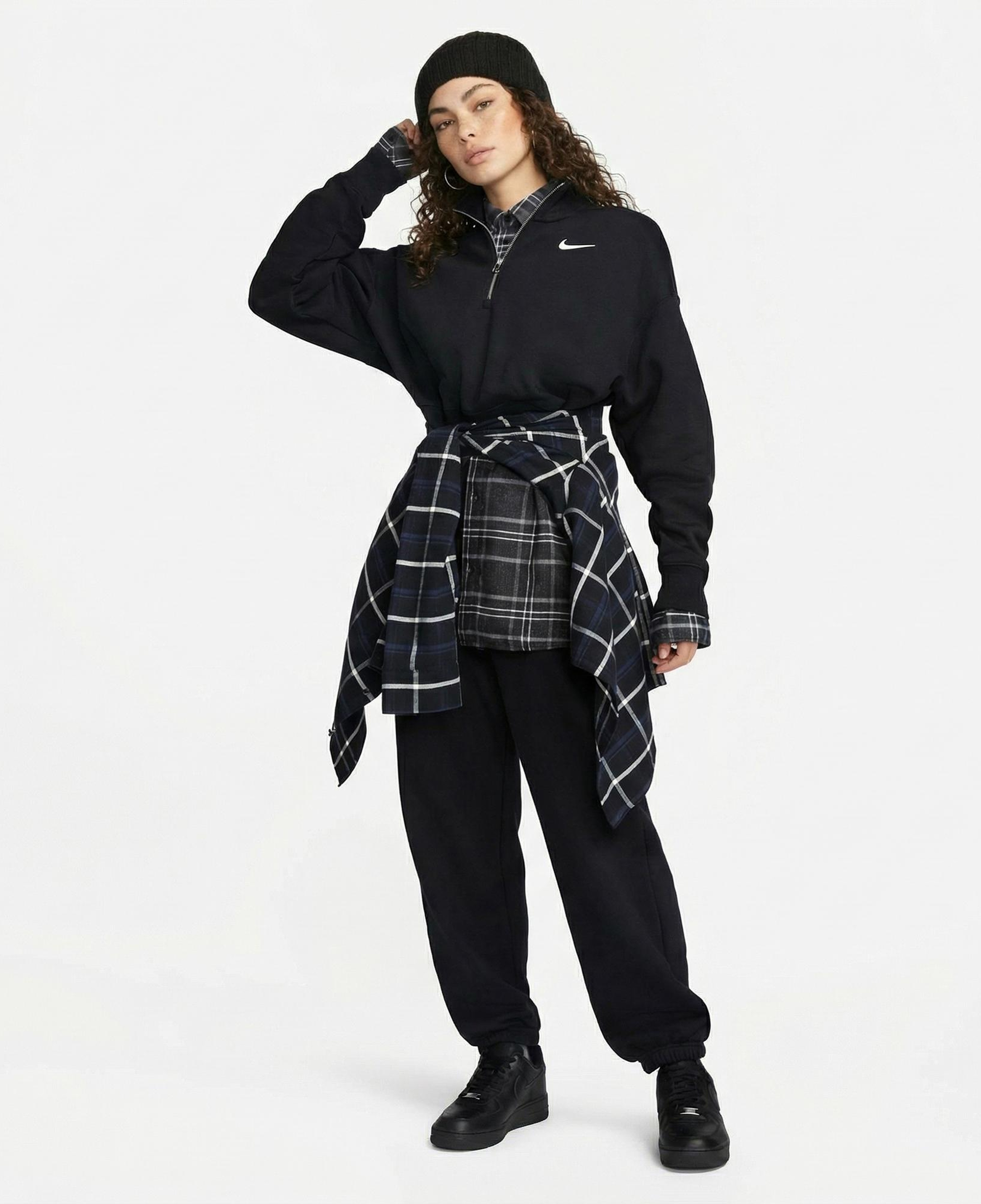 Nike Sportswear Phoenix Fleece Crop Kadın Siyah Sweatshirt