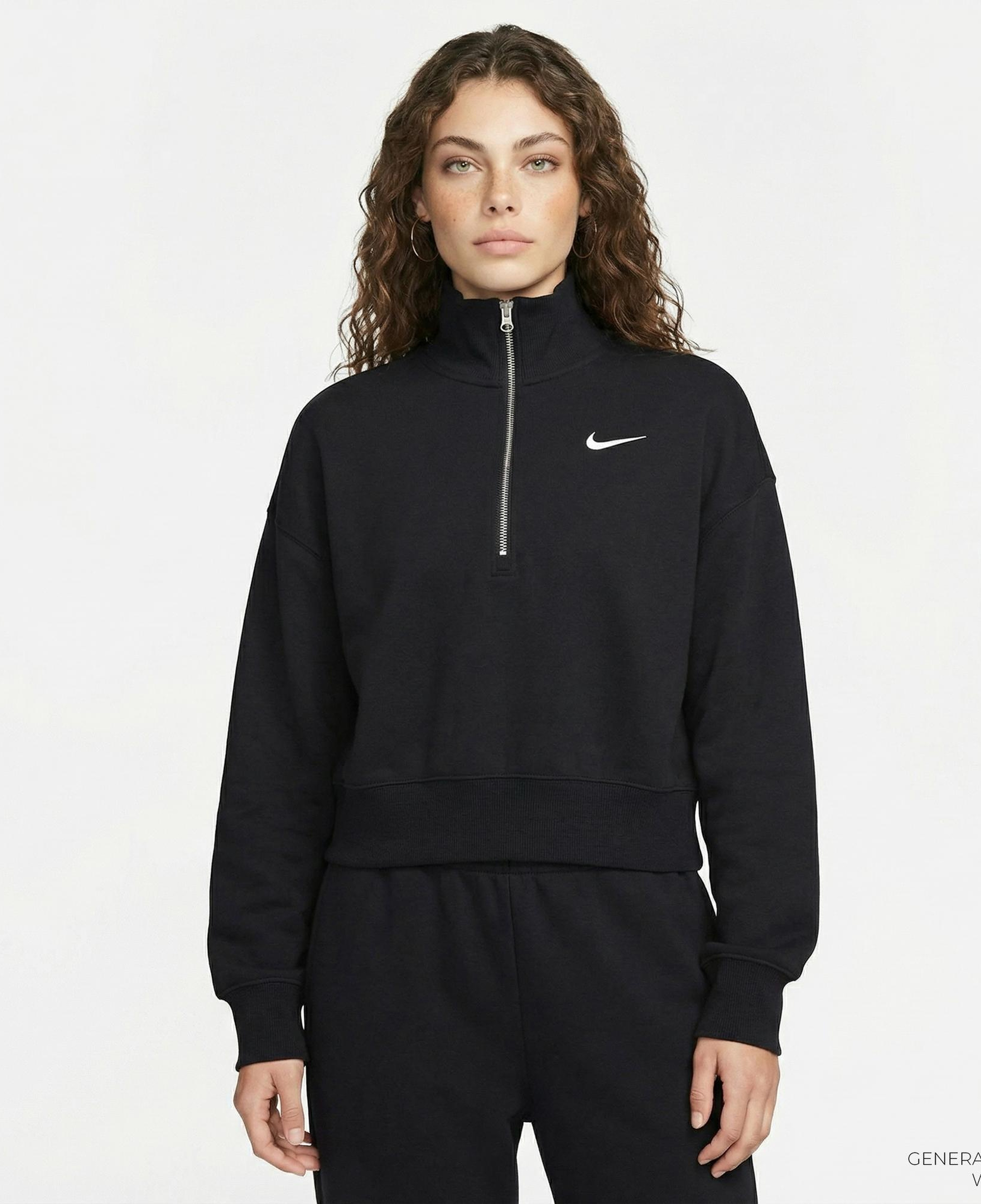 Nike Sportswear Phoenix Fleece Crop Kadın Siyah Sweatshirt