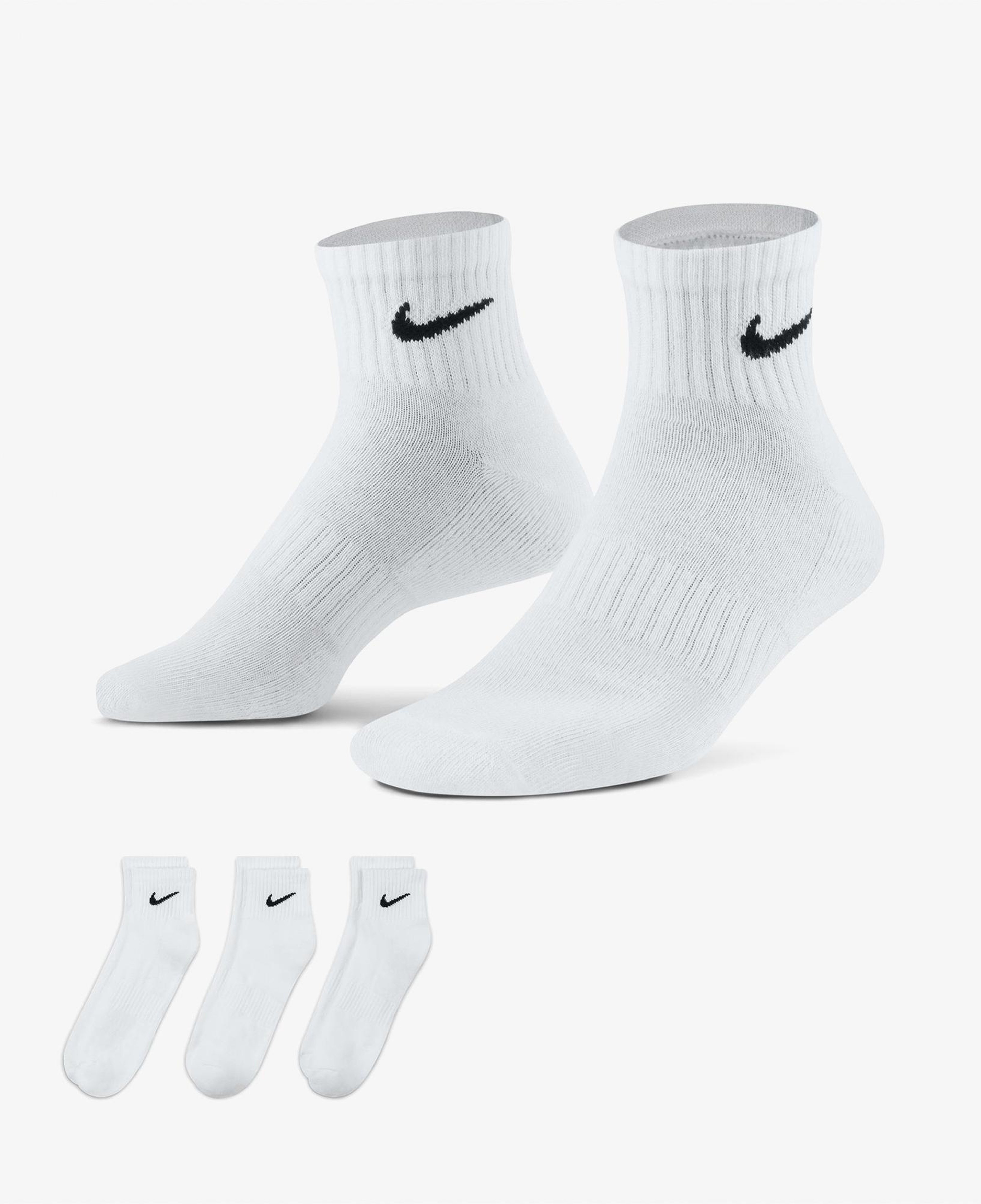 Nike Everyday Cush Ankle 3' lü Unisex Beyaz Çorap
