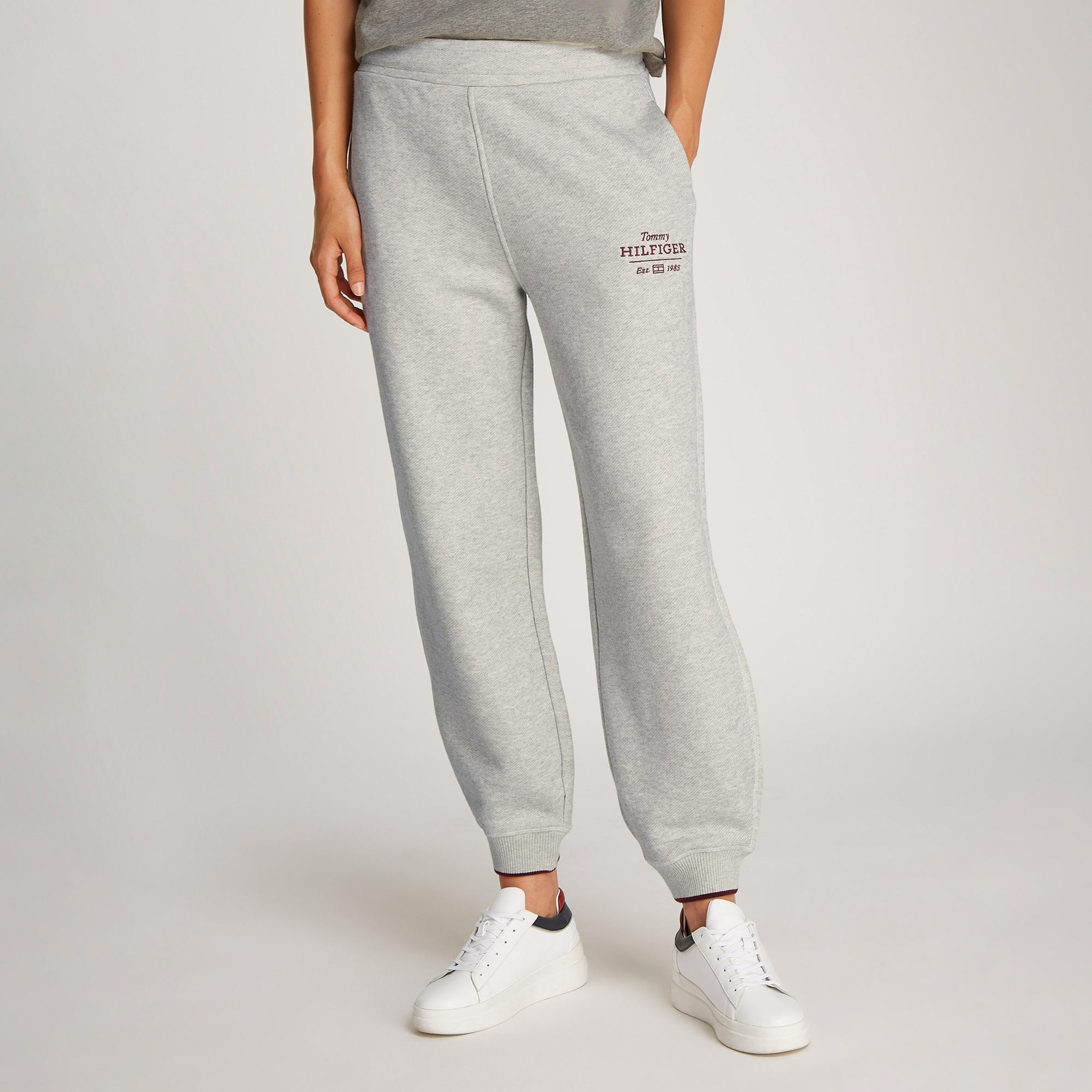 Tommy Hilfiger Texture Monotype Kadın Gri Eşofman Altı