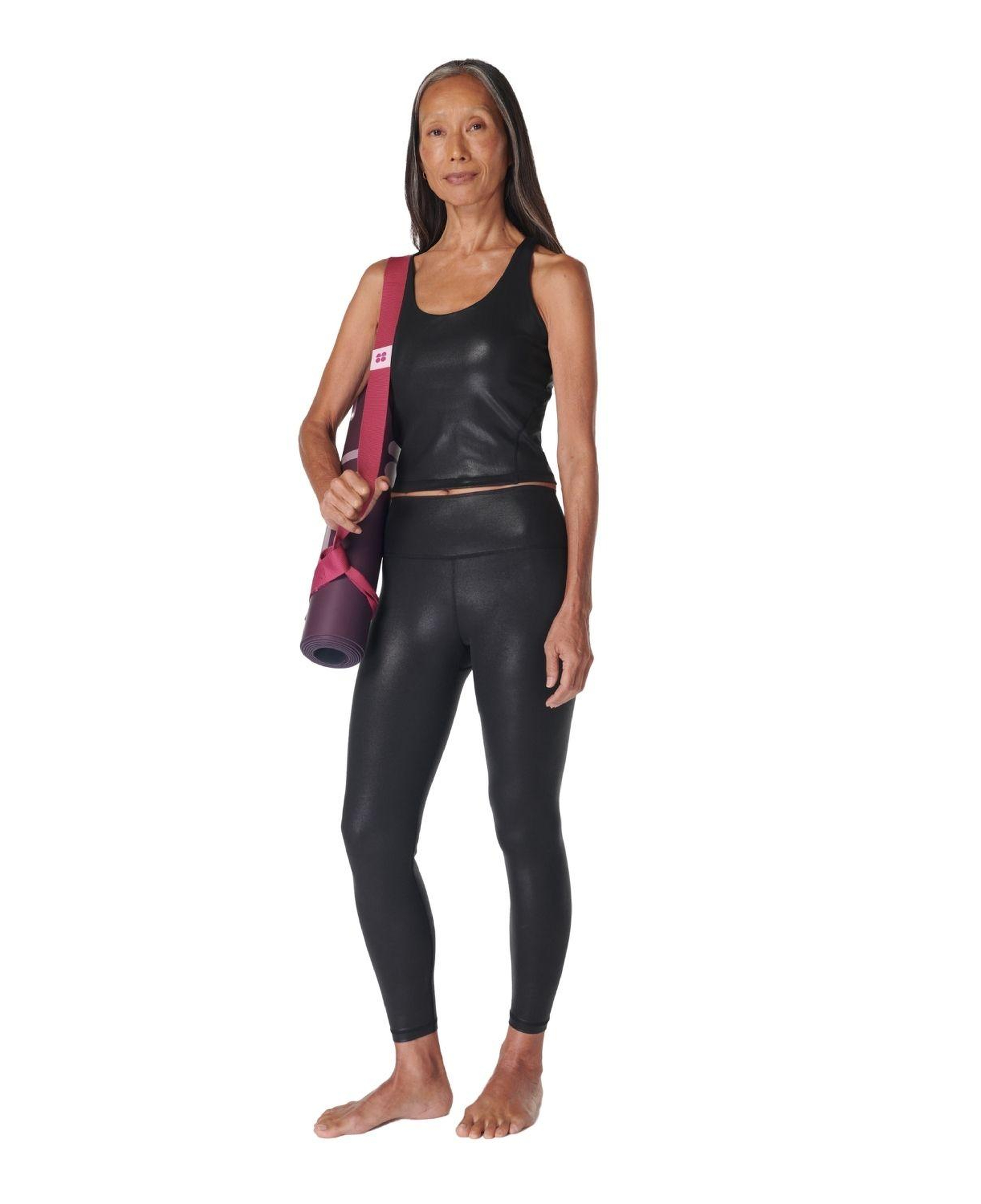 Sweaty Betty Glow Shine 7/8 Legging Kadın Siyah Tayt