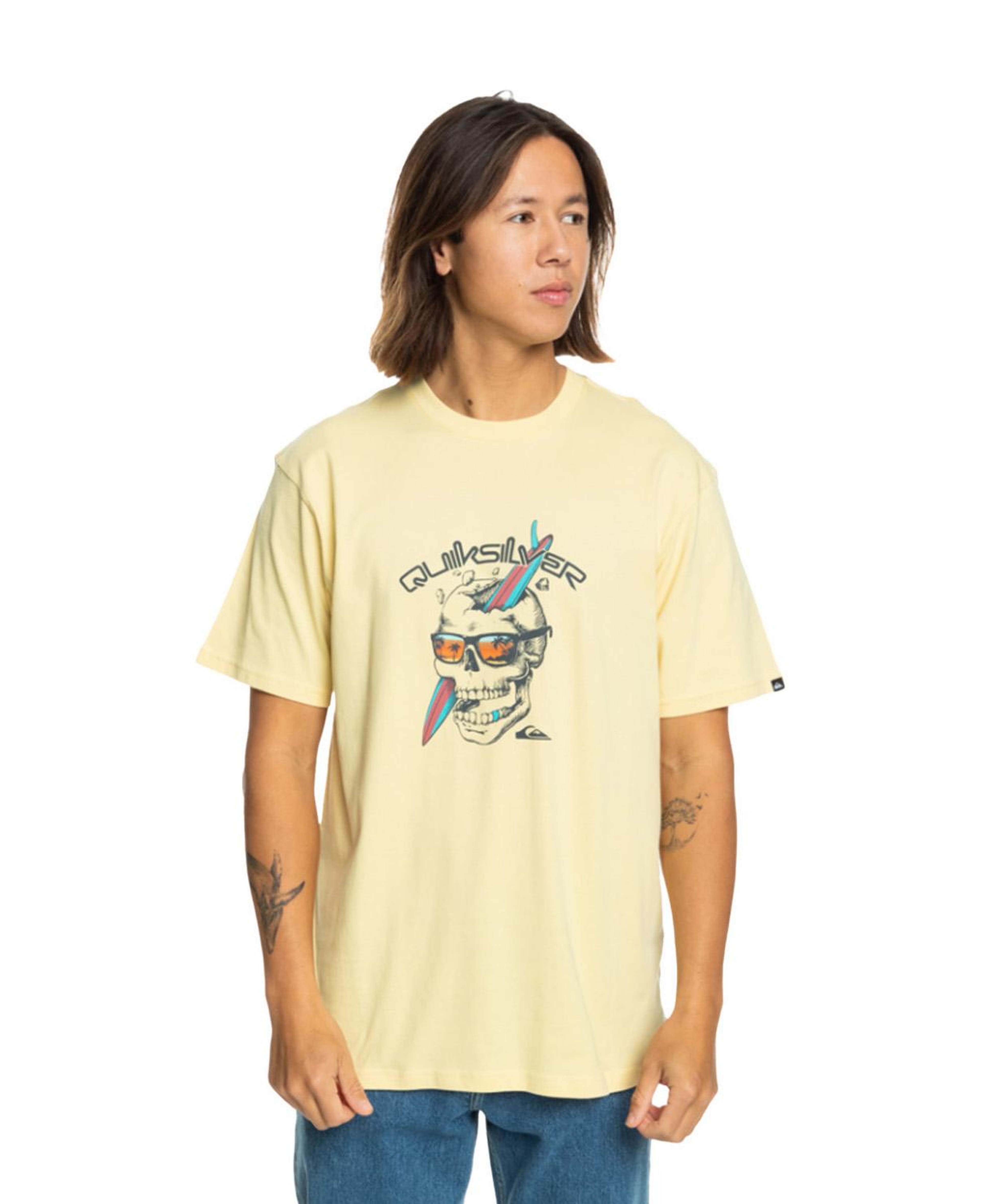 Quiksilver One Last Surf Erkek Sarı Tişört