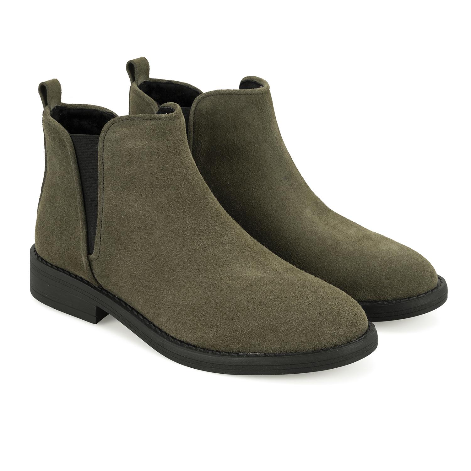 Serage Yeşil Kadın Deri Bot