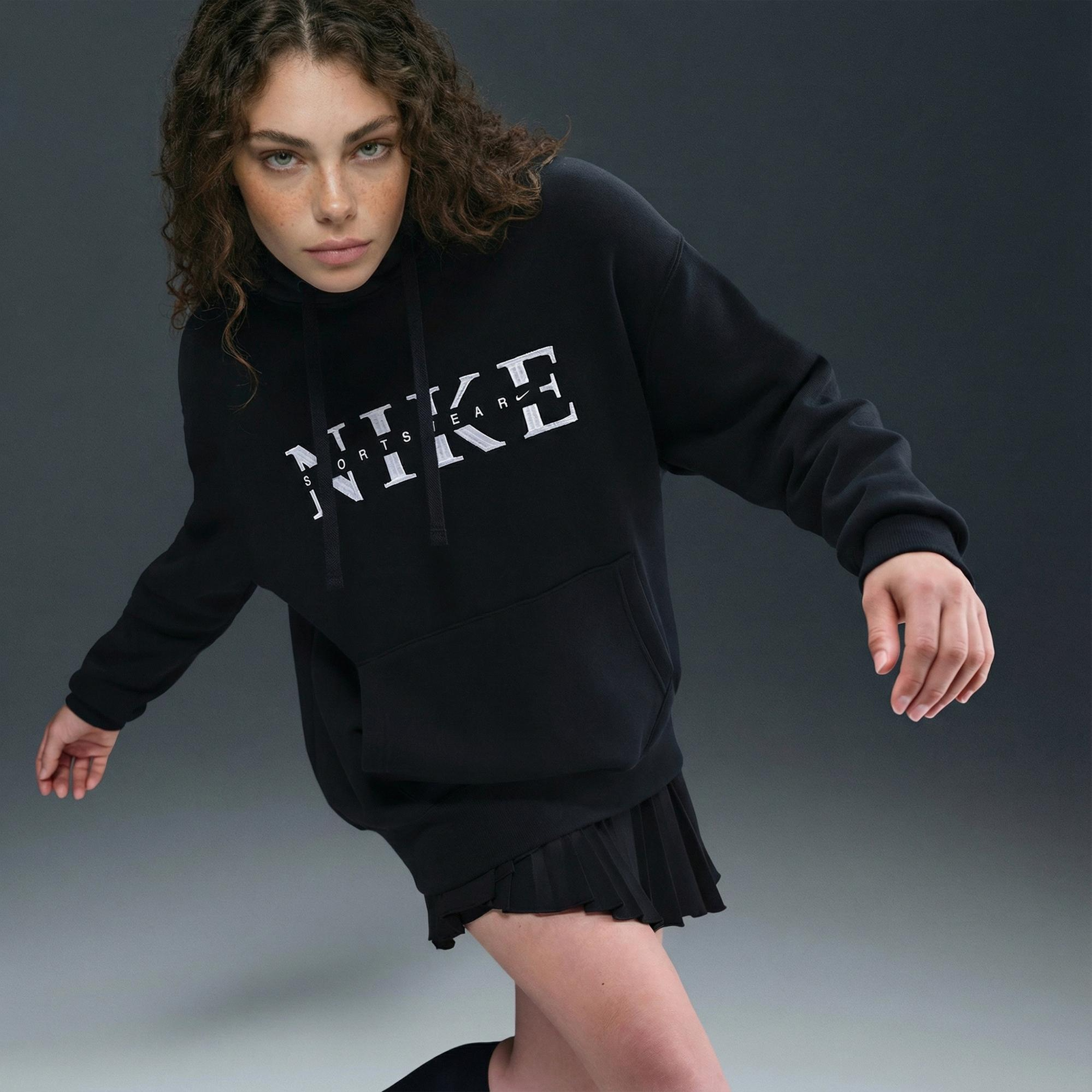 Nike Sportswear Phoenix Fleece Kadın Siyah Hoodie