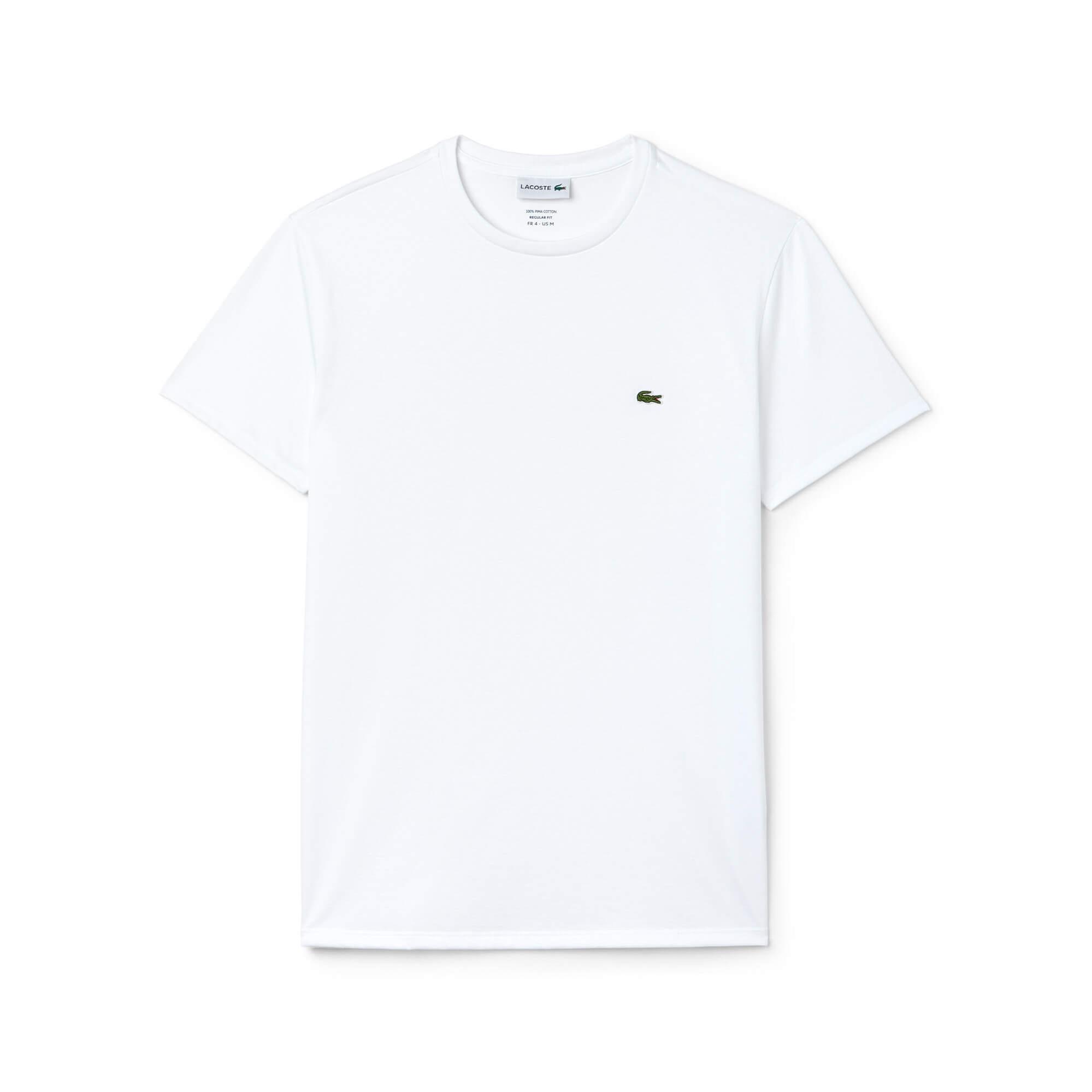 Lacoste Erkek Regular Fit Bisiklet Yaka Beyaz T-Shirt
