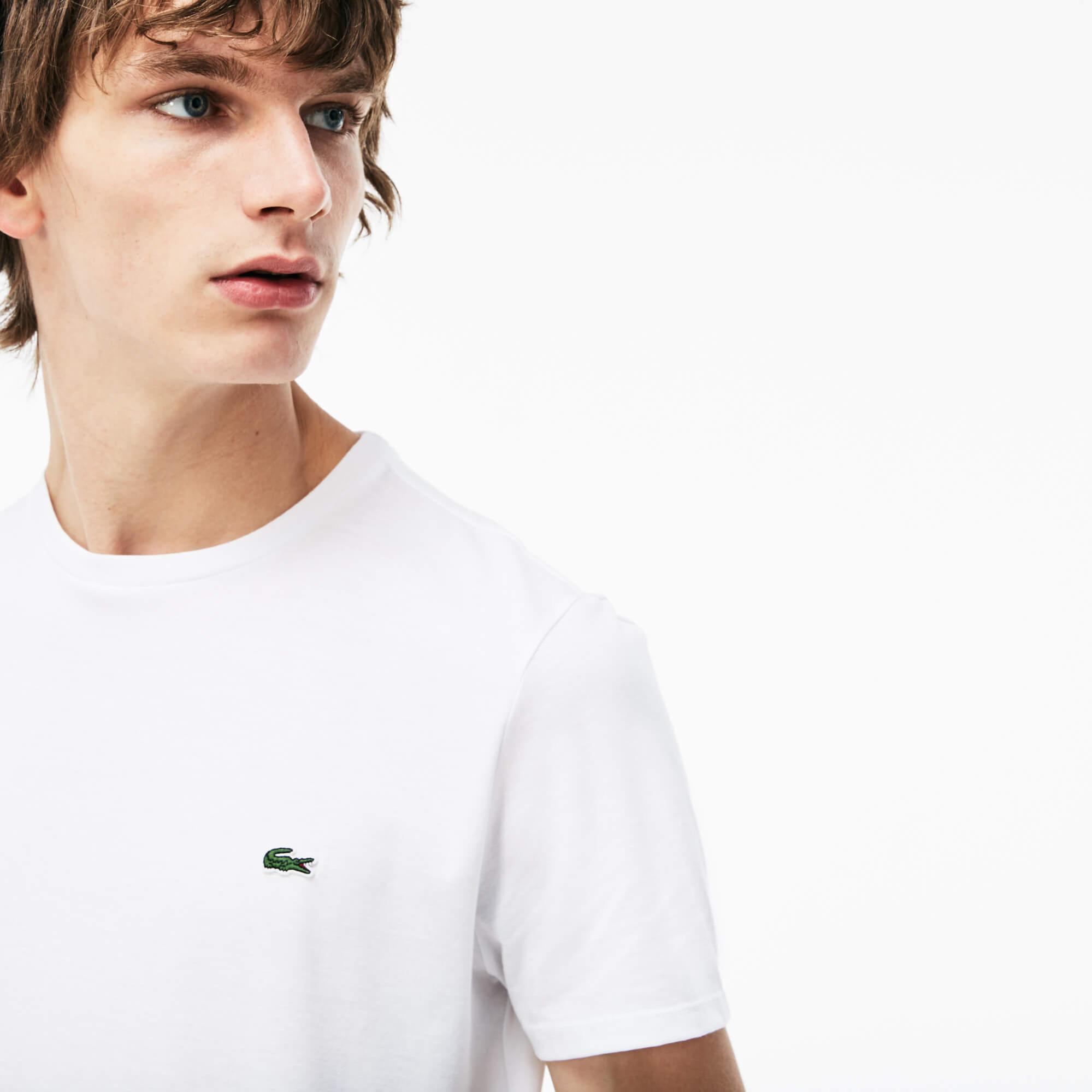 Lacoste Erkek Regular Fit Bisiklet Yaka Beyaz T-Shirt