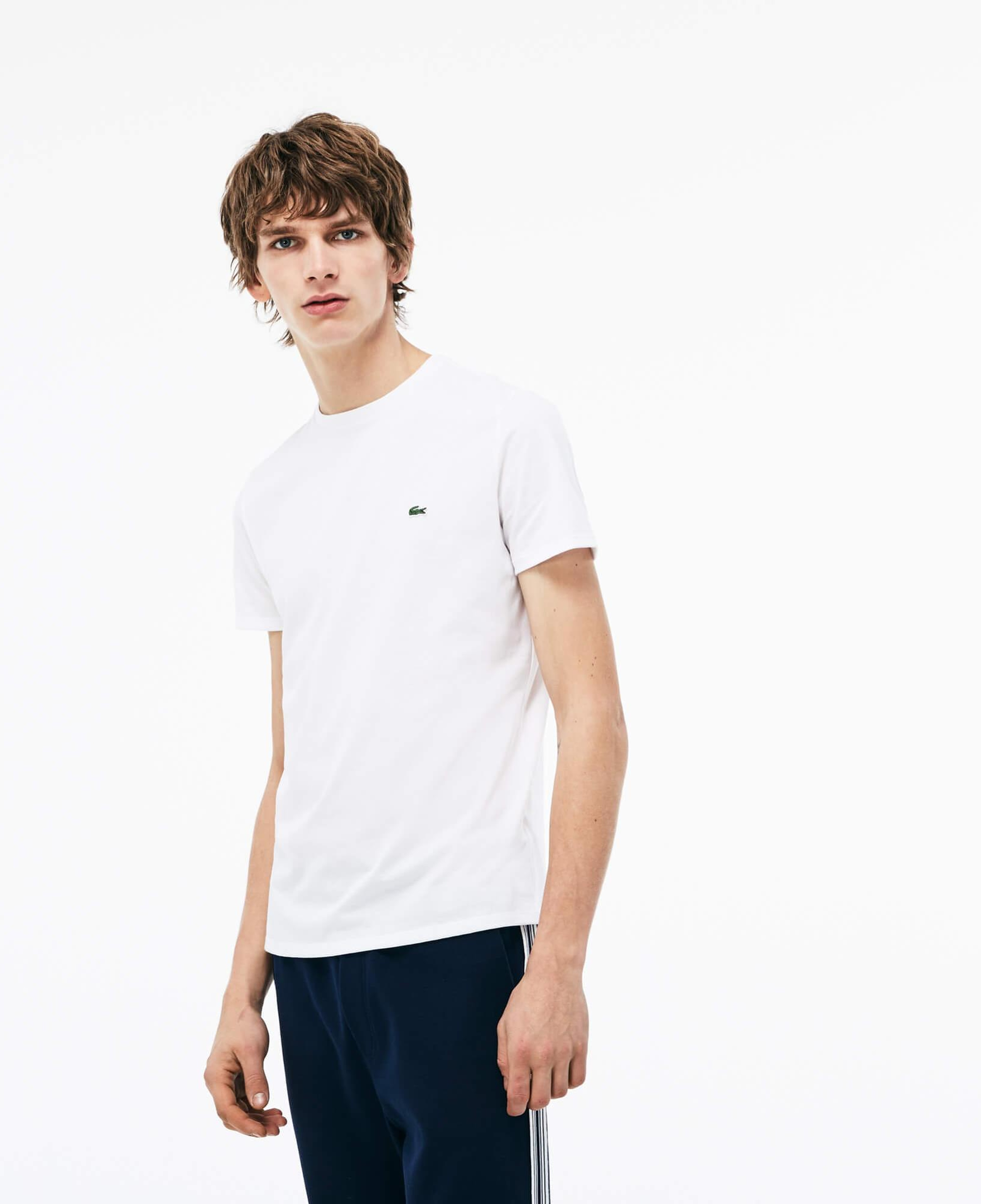 Lacoste Erkek Regular Fit Bisiklet Yaka Beyaz T-Shirt