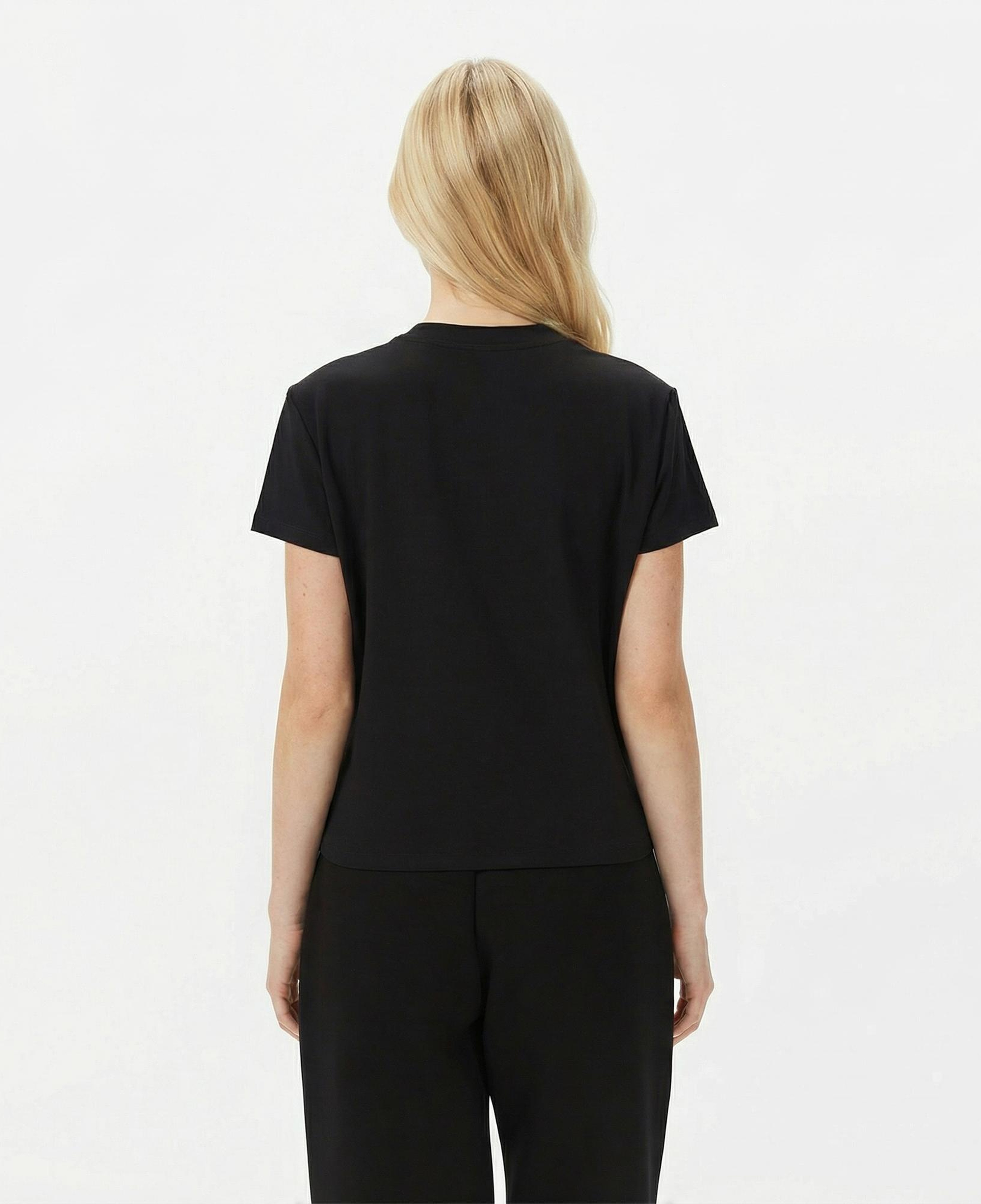 Guess Mock Slim Fit Kadın Siyah T-Shirt