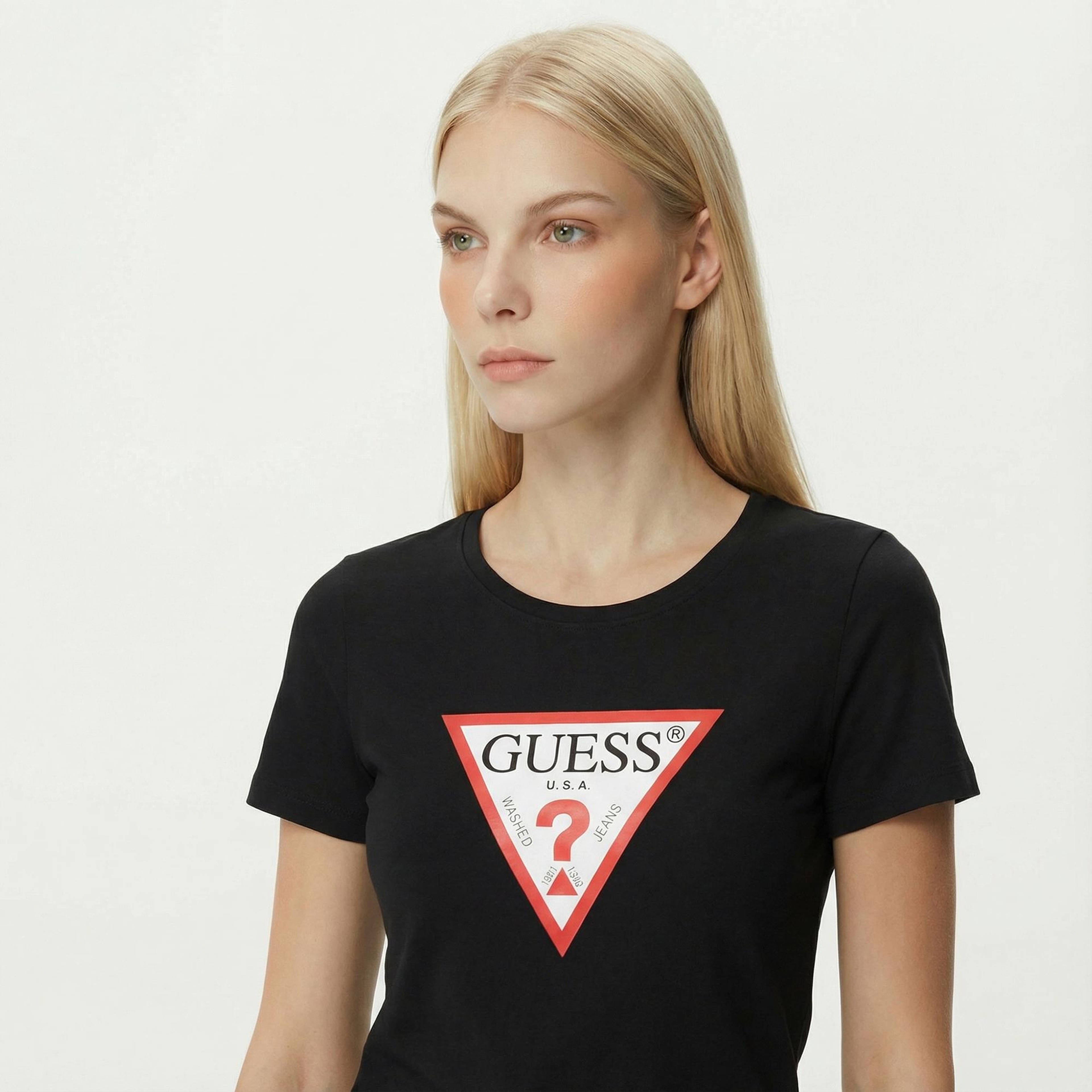 Guess Original Kadın Siyah T-Shirt