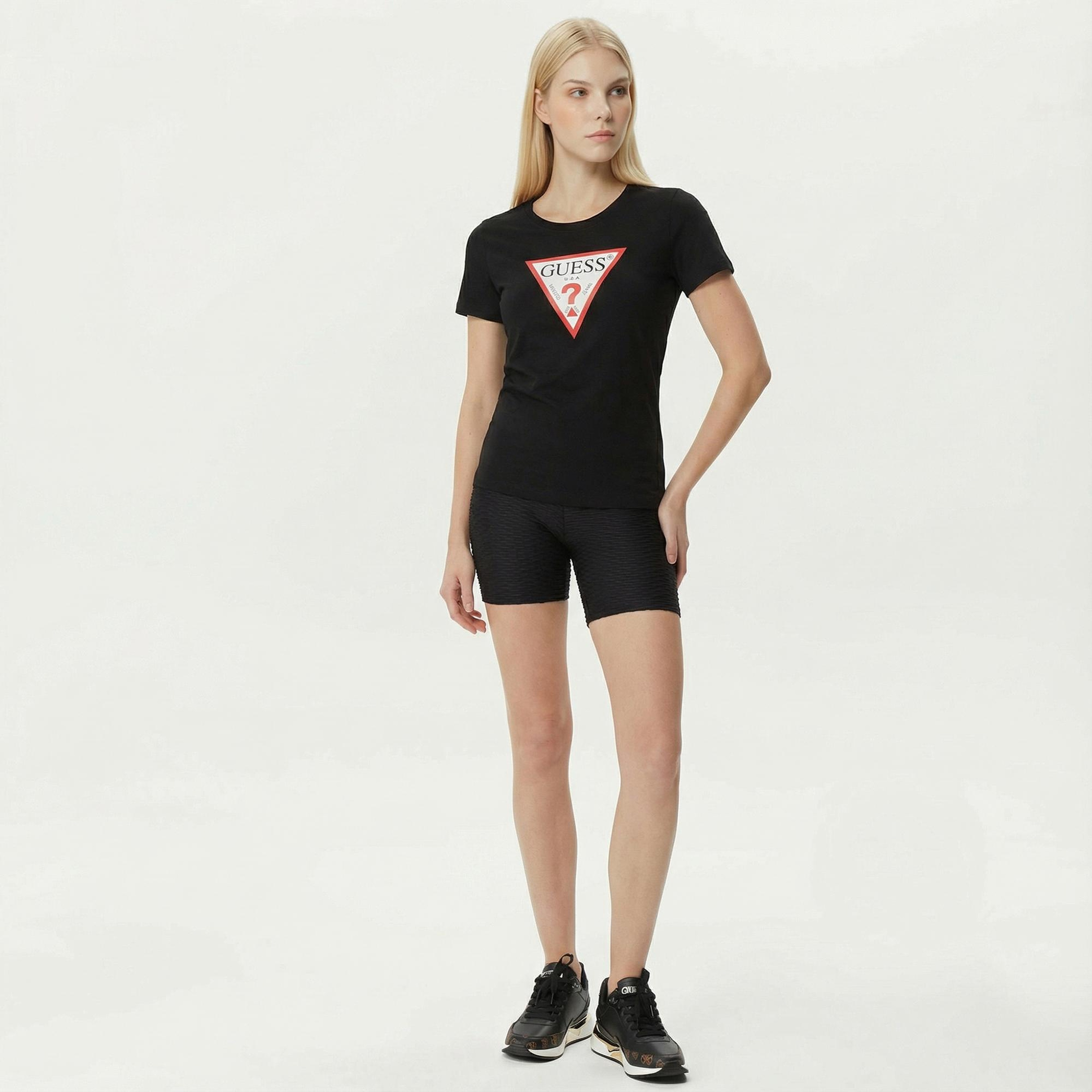 Guess Original Kadın Siyah T-Shirt