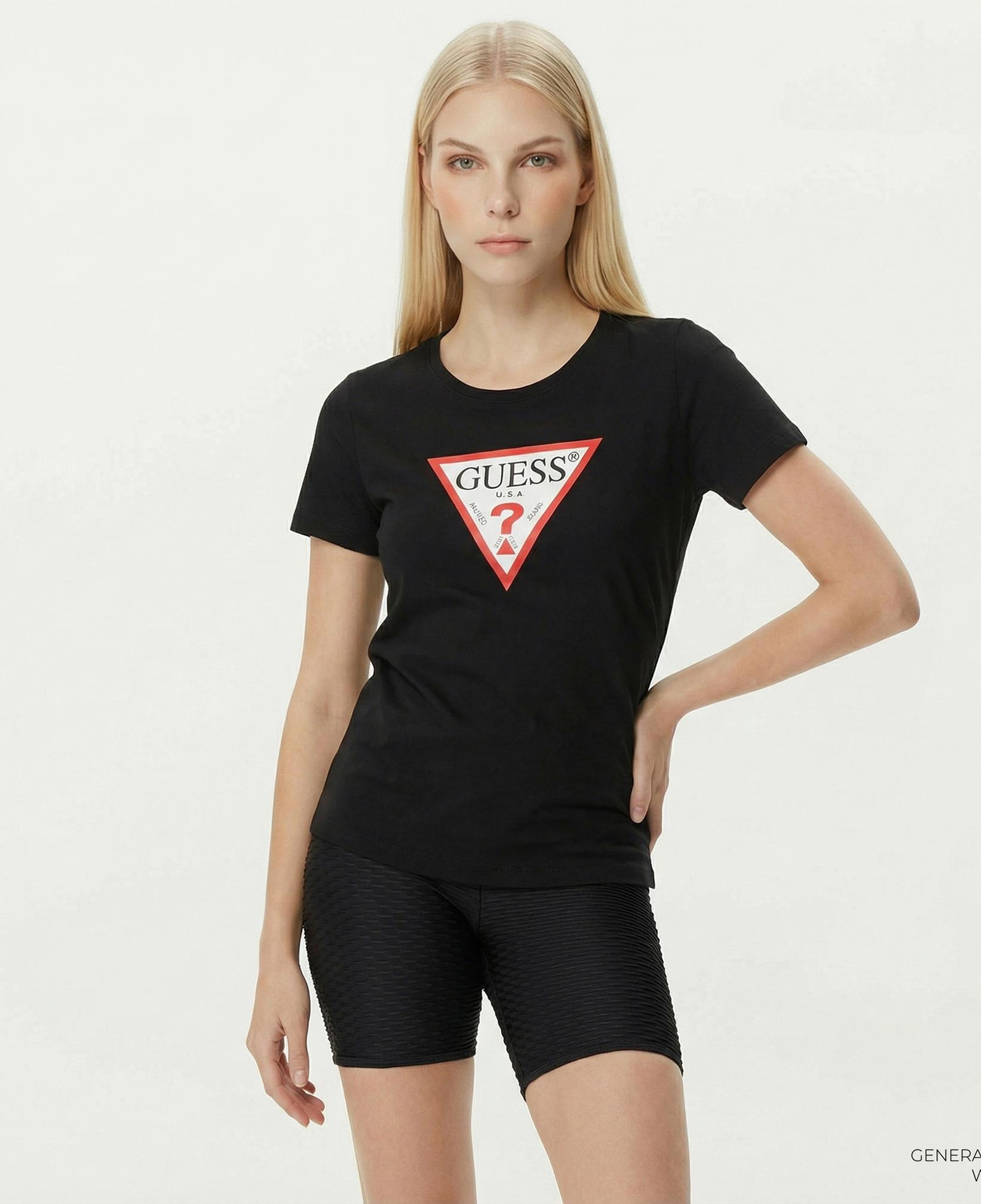 Guess Original Kadın Siyah T-Shirt