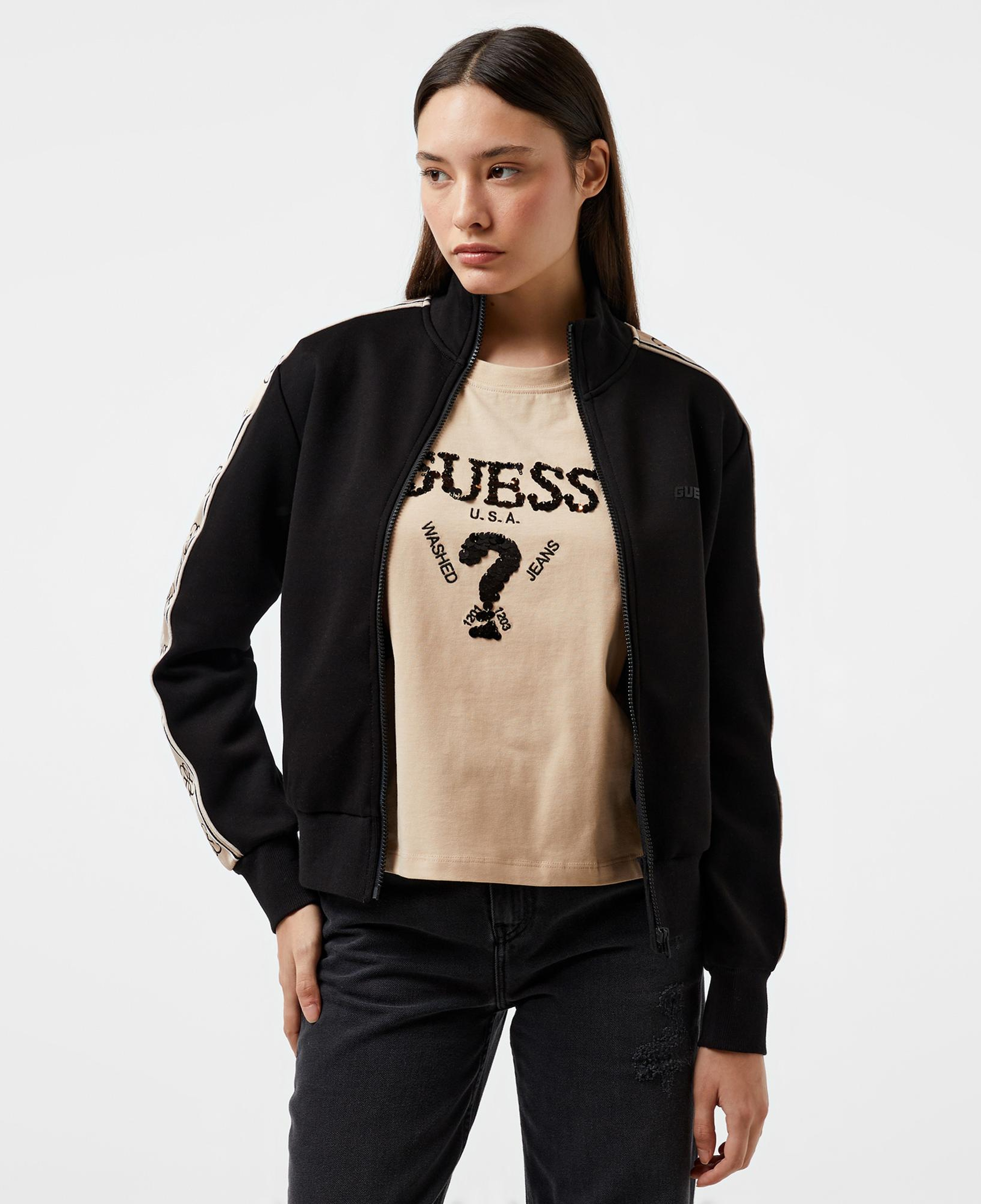 Guess Britney Punto Kadın Siyah Sweatshirt