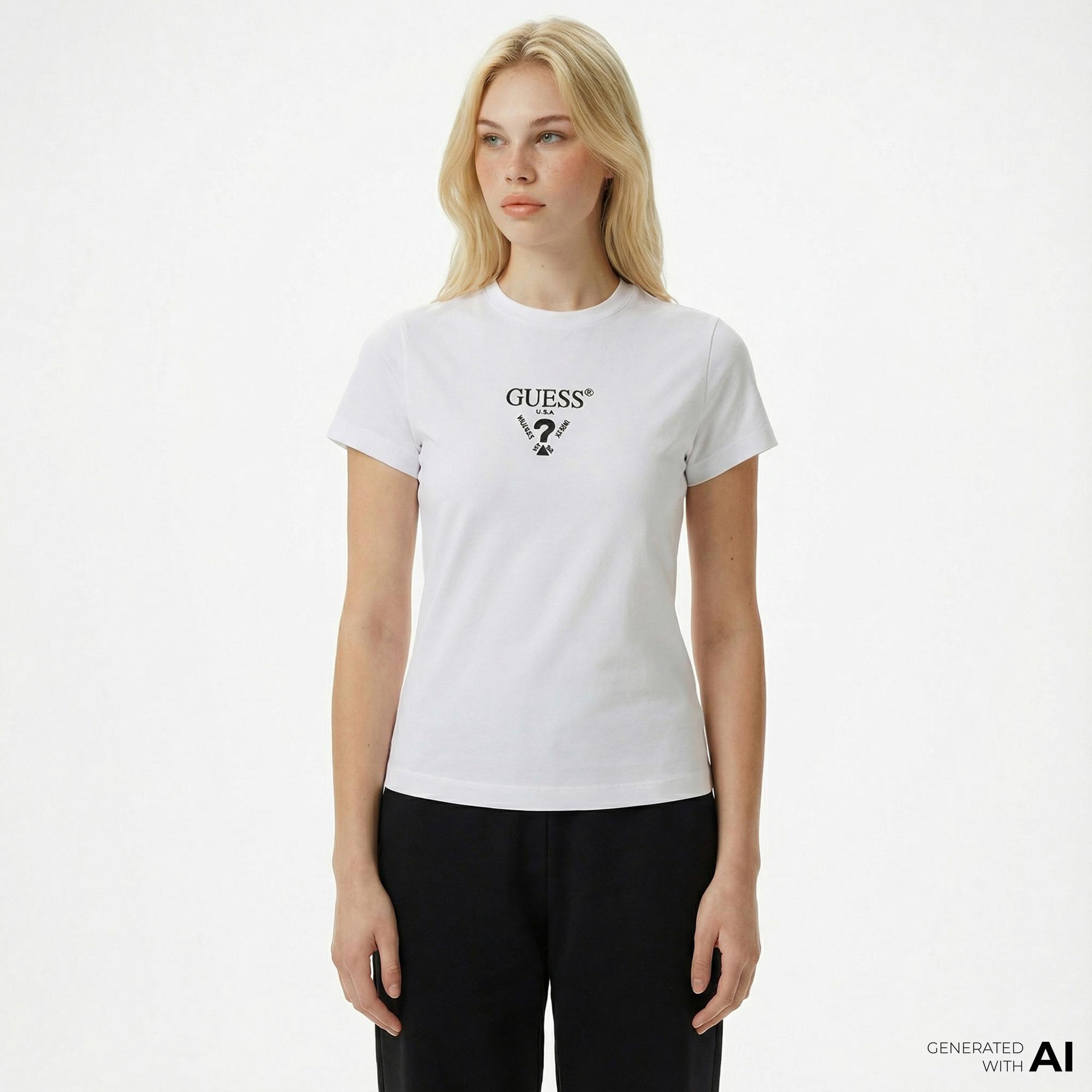 Guess Colette Kadın Beyaz T-Shirt