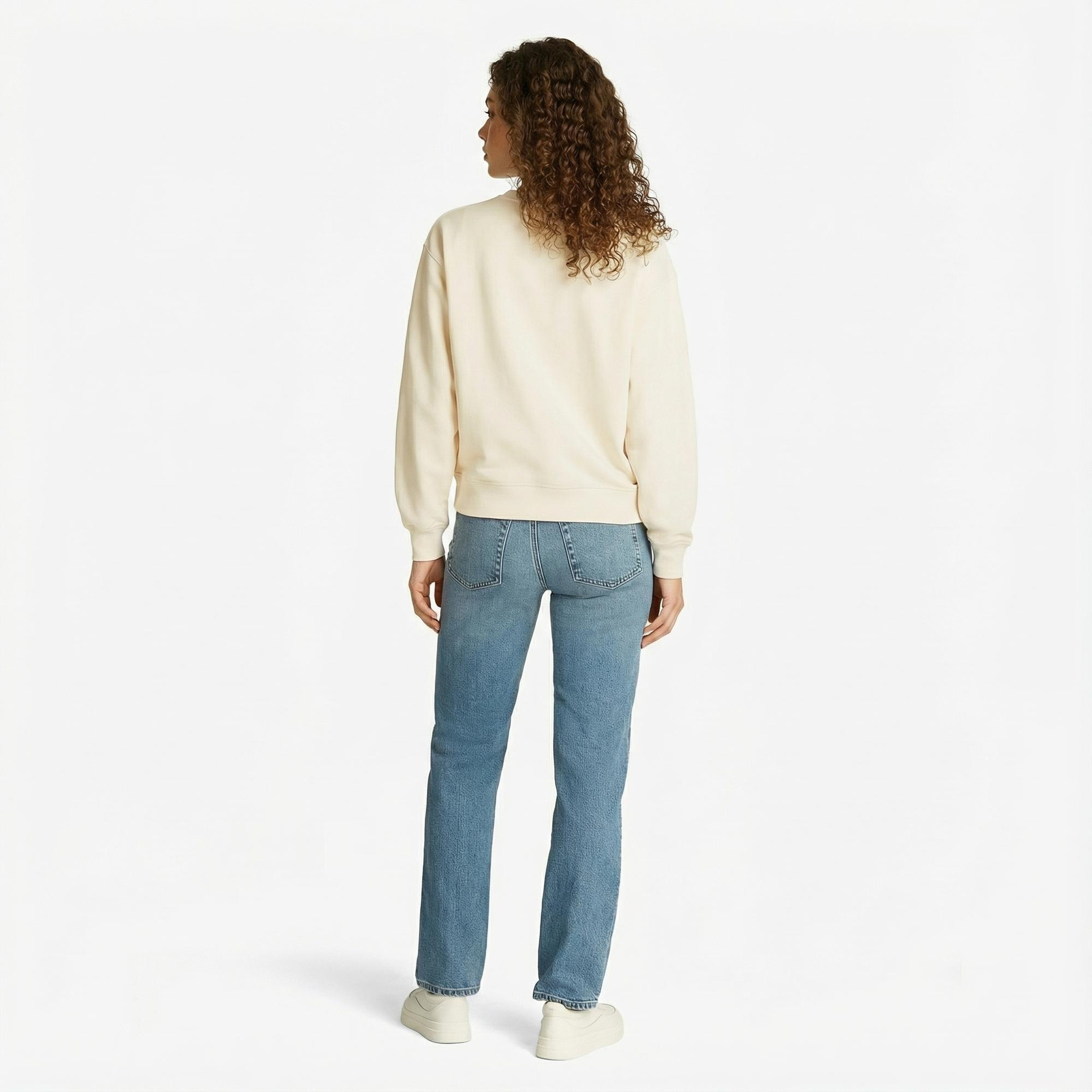 Tommy Hilfiger Reg Kadın Krem Sweatshirt