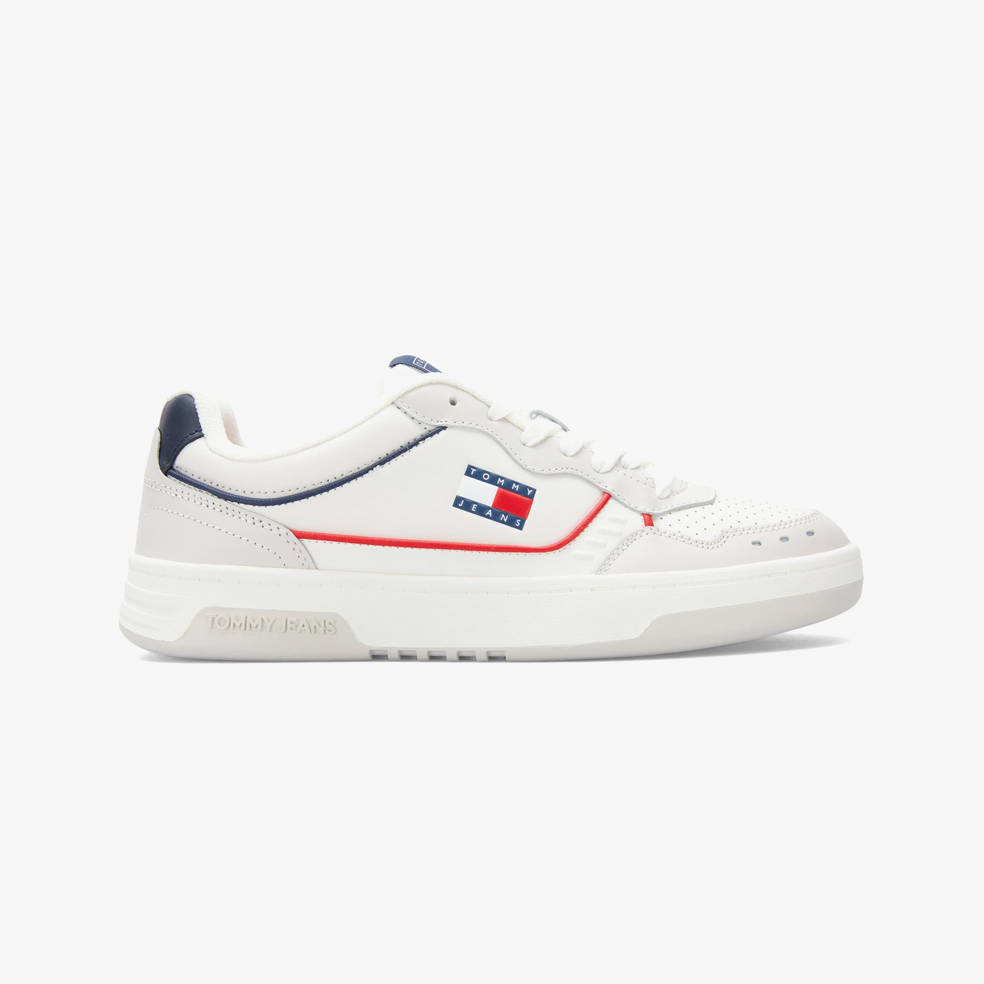 Tommy Jeans Cupsole Elevated Leather Erkek Beyaz Sneaker