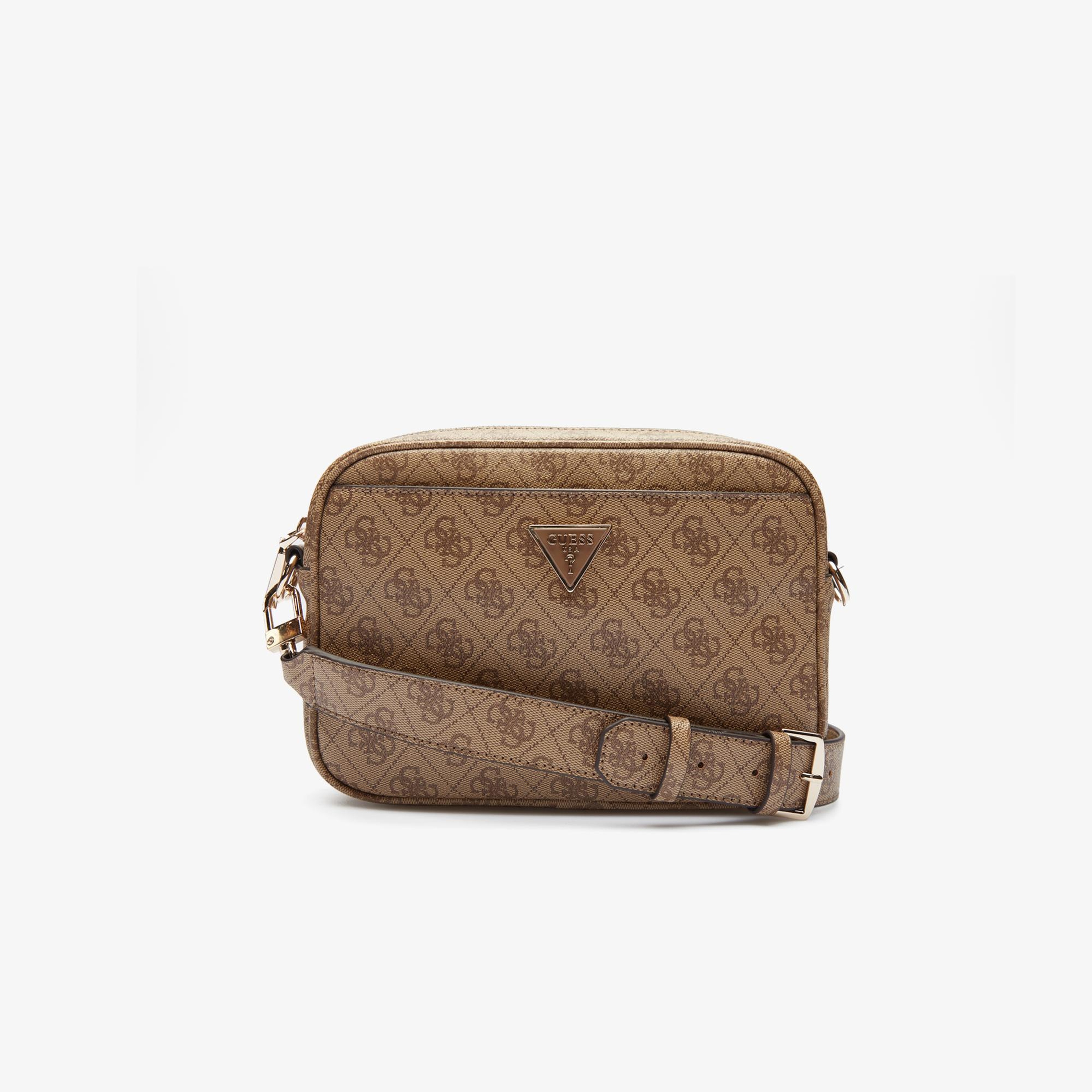 Guess Didi Society Satchel Heritage Camera Kadın Kahverengi Çapraz Çanta