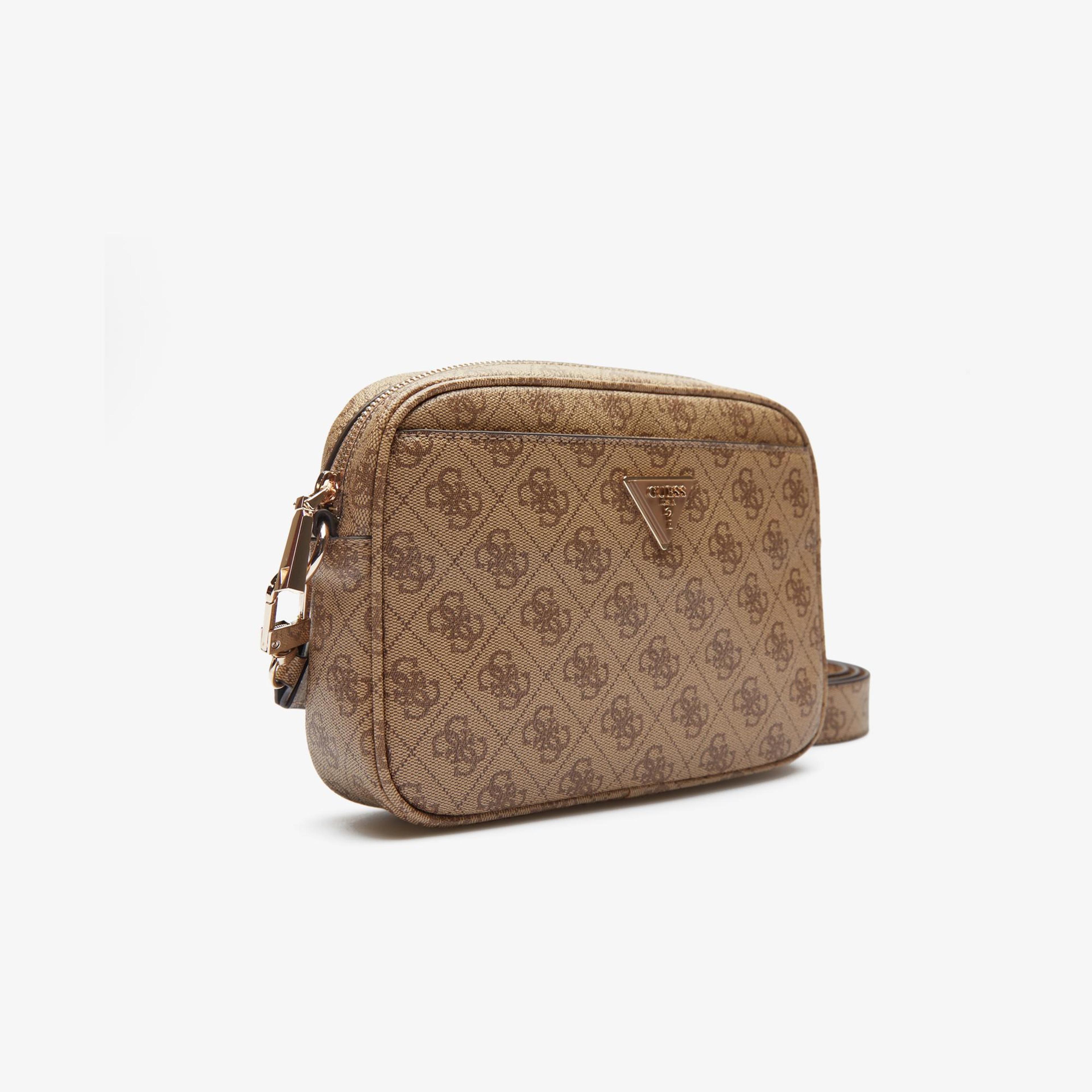 Guess Didi Society Satchel Heritage Camera Kadın Kahverengi Çapraz Çanta