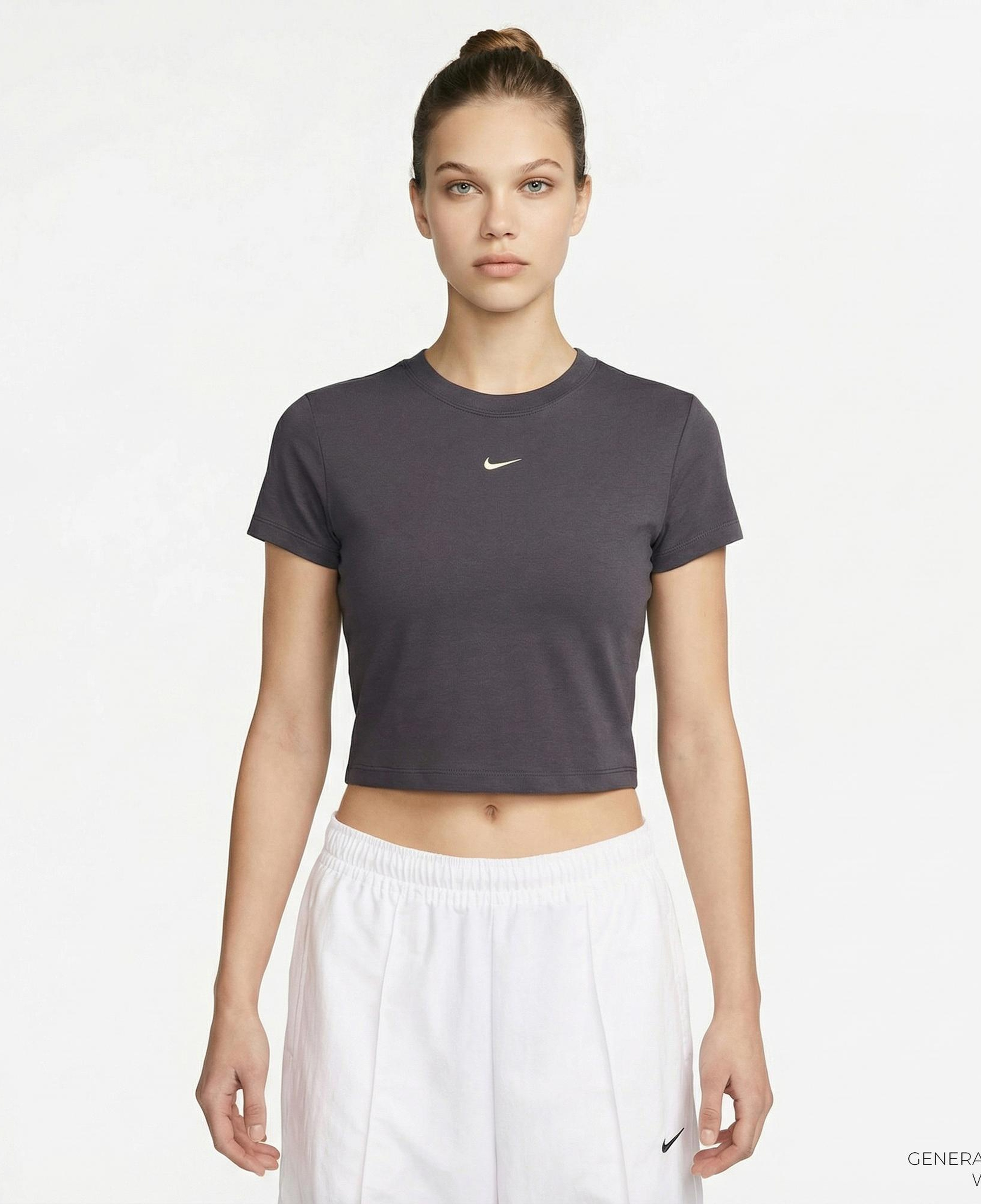 Nike Sportswear Chill Knit Kadın Gri Crop T-Shirt