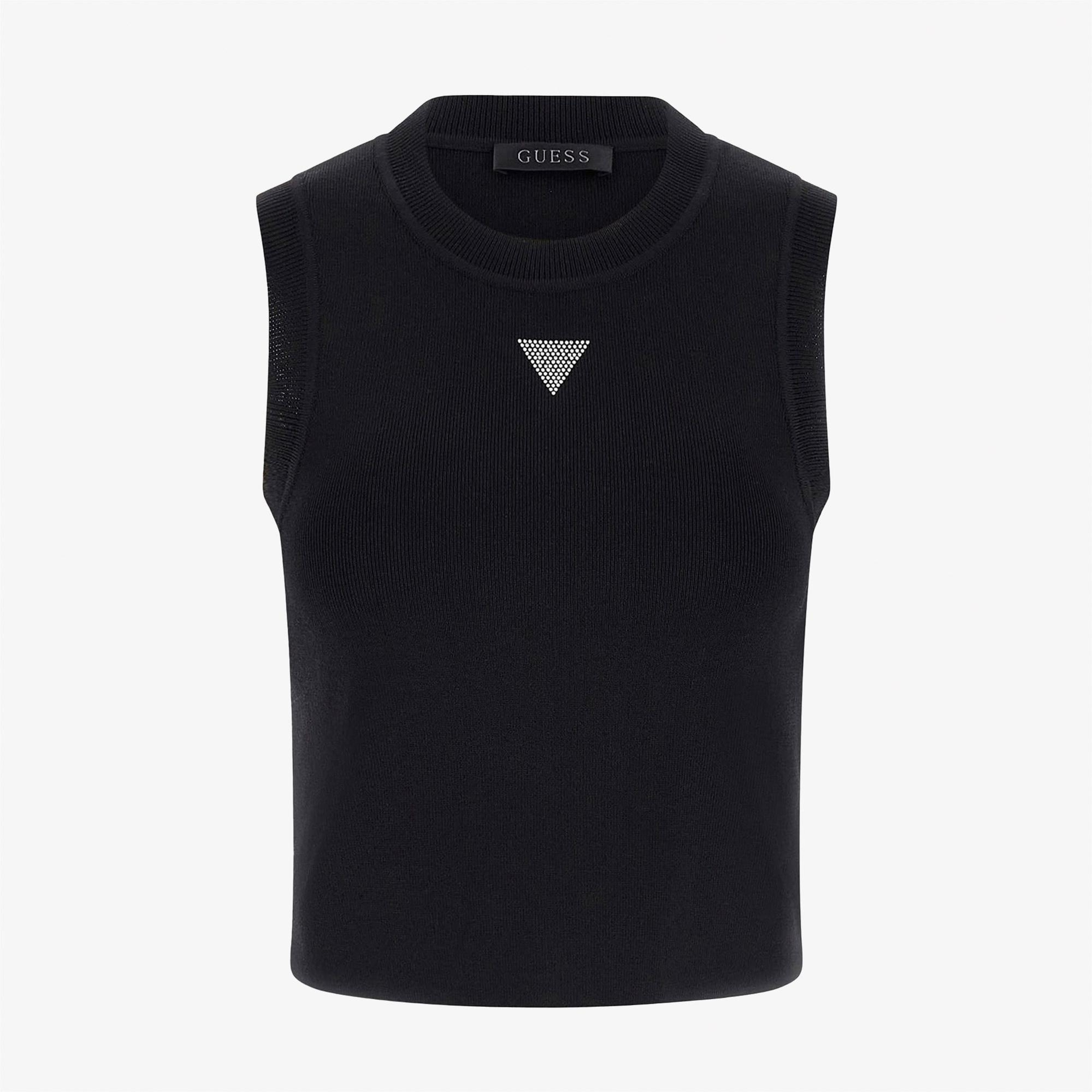 Guess Kadın Siyah Kolsuz T-Shirt