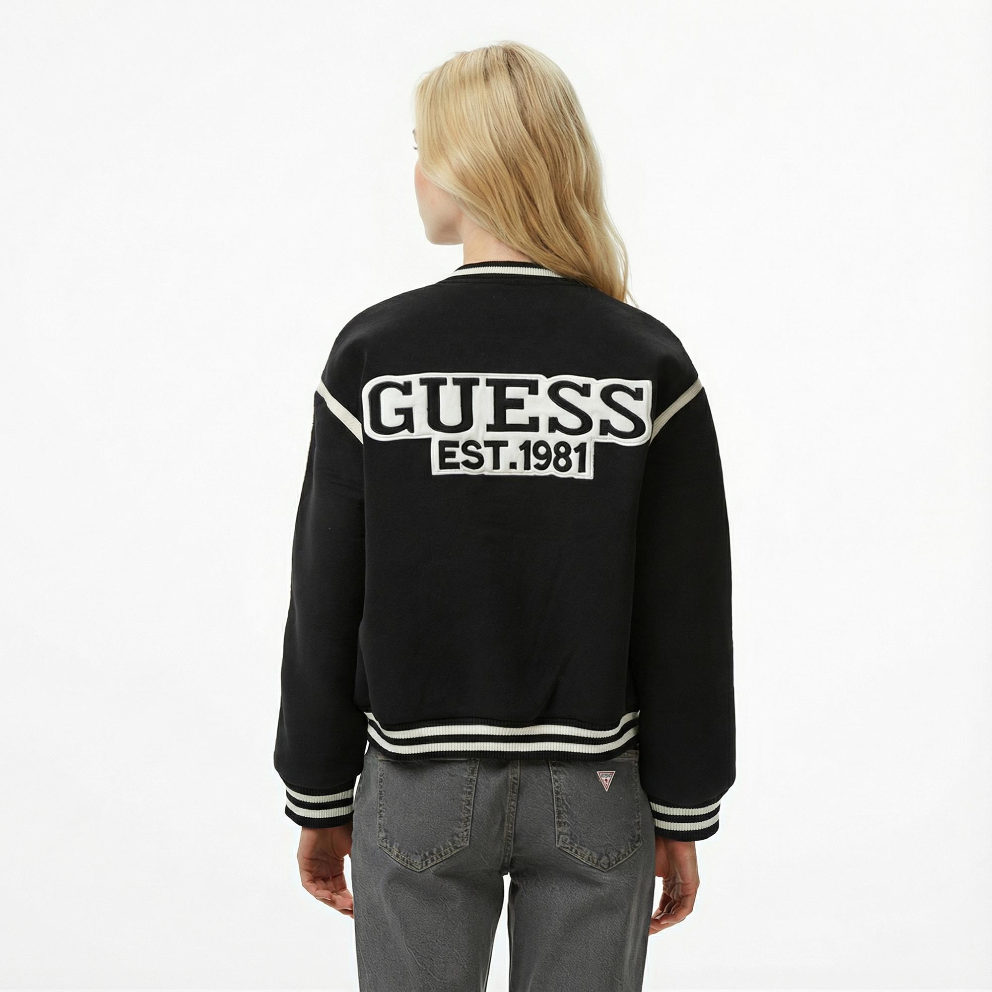 Guess Bomber Kadın Siyah Ceket