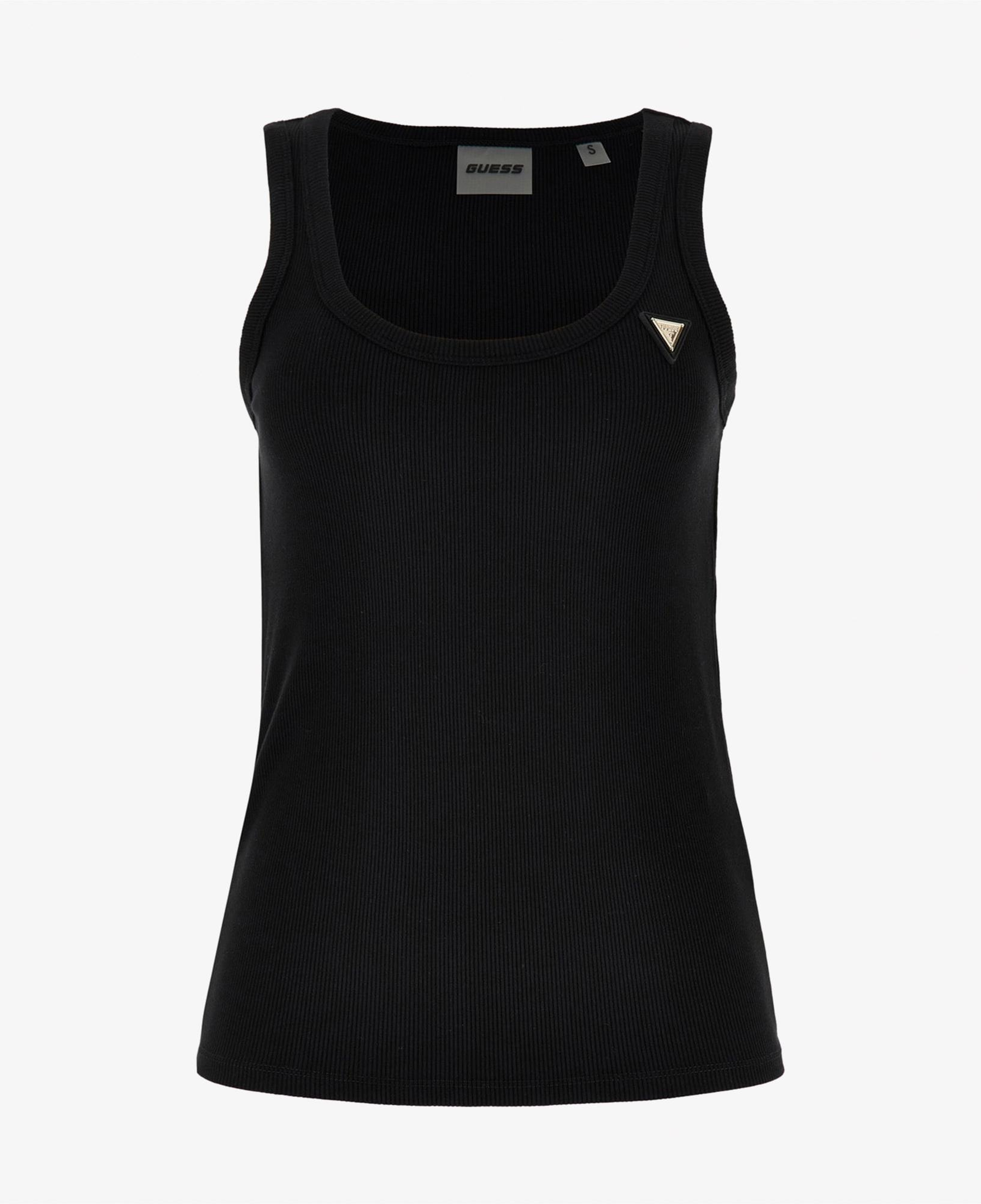 Guess Kadın Siyah Kolsuz T-Shirt