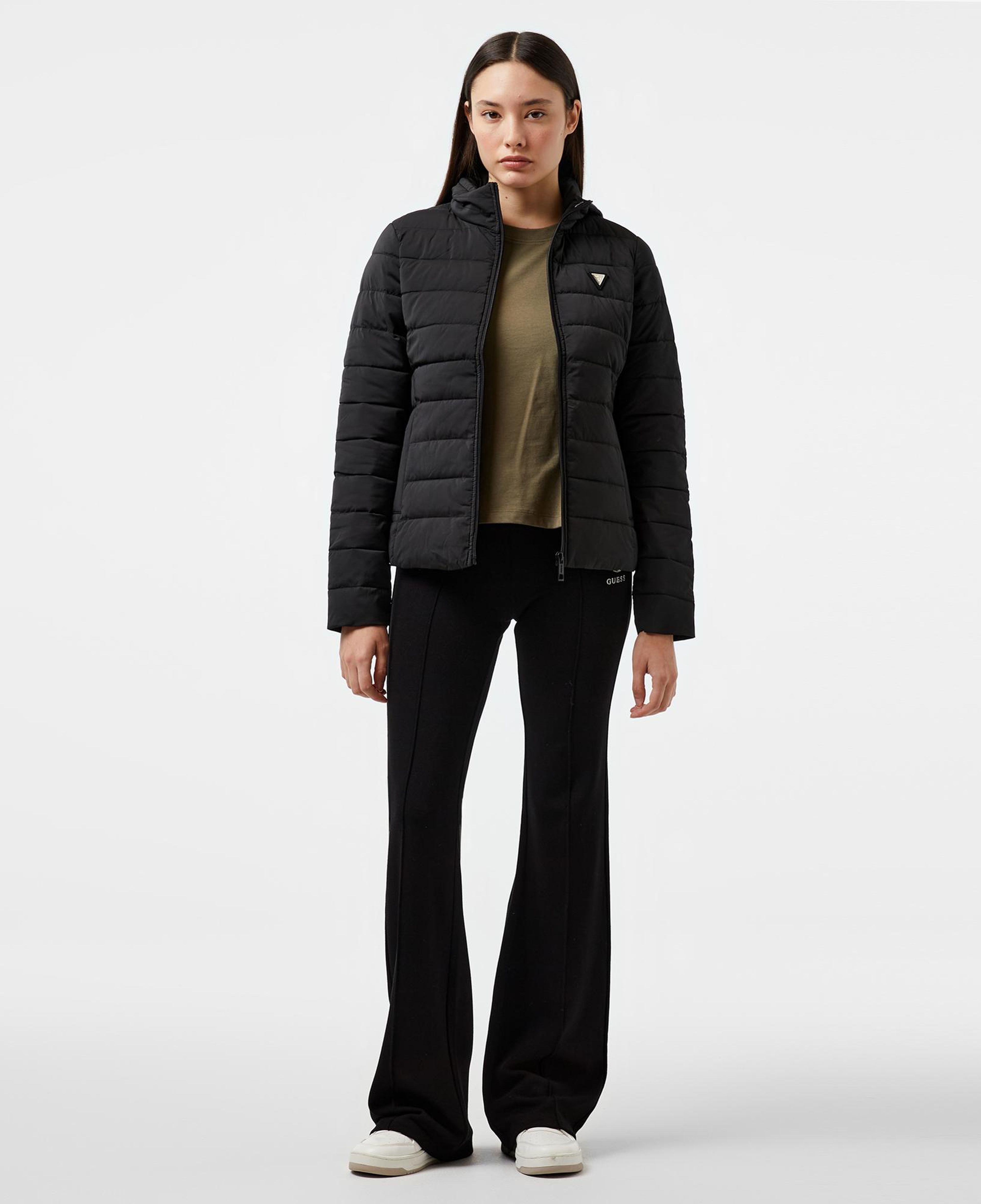 Guess Solid Heavy Diann Stretch Creamy Plain Kadın Siyah Mont