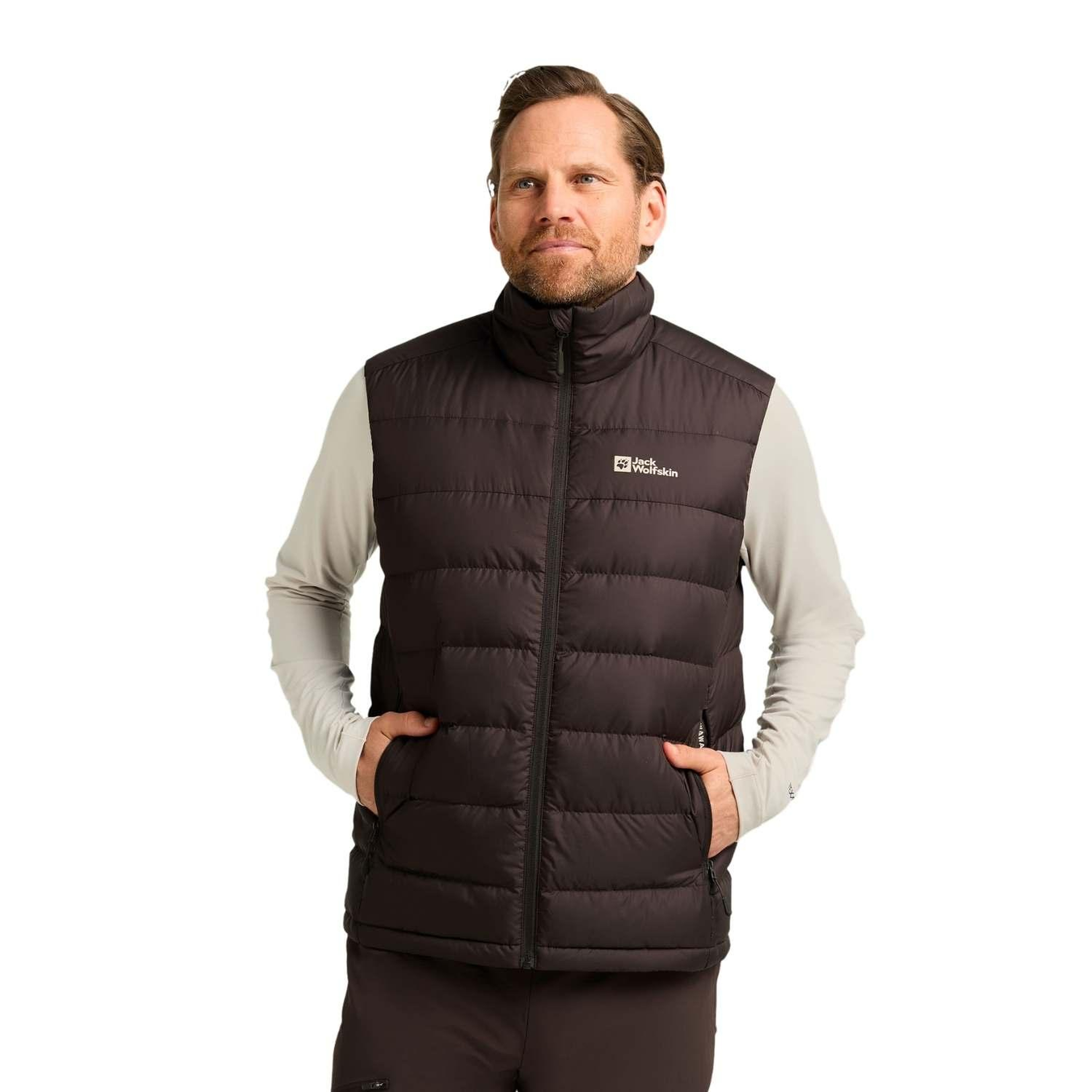 Jack Wolfskin Ather Down Vest Rds Erkek Kahverengi Yelek