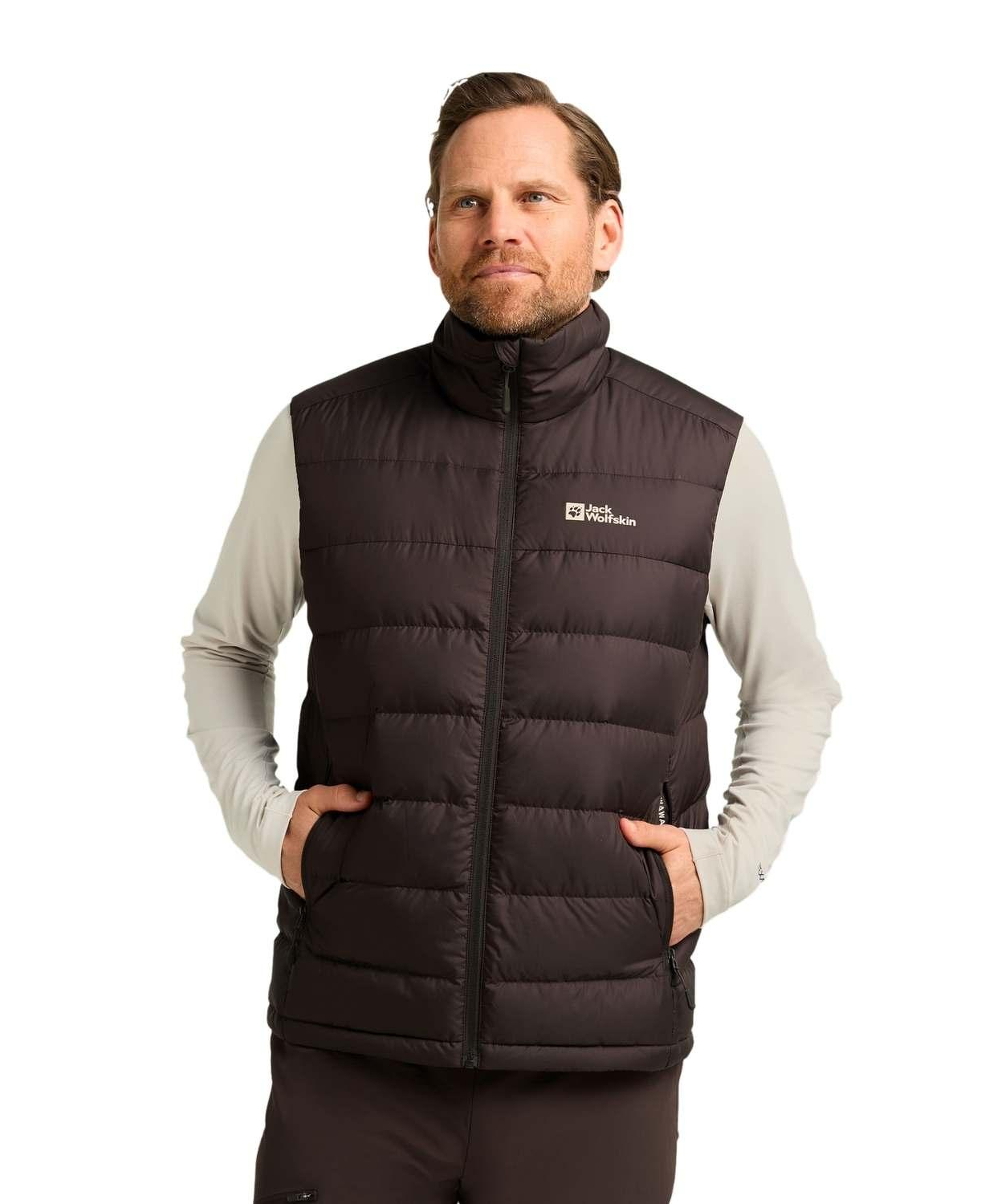 Jack Wolfskin Ather Down Vest Rds Erkek Kahverengi Yelek