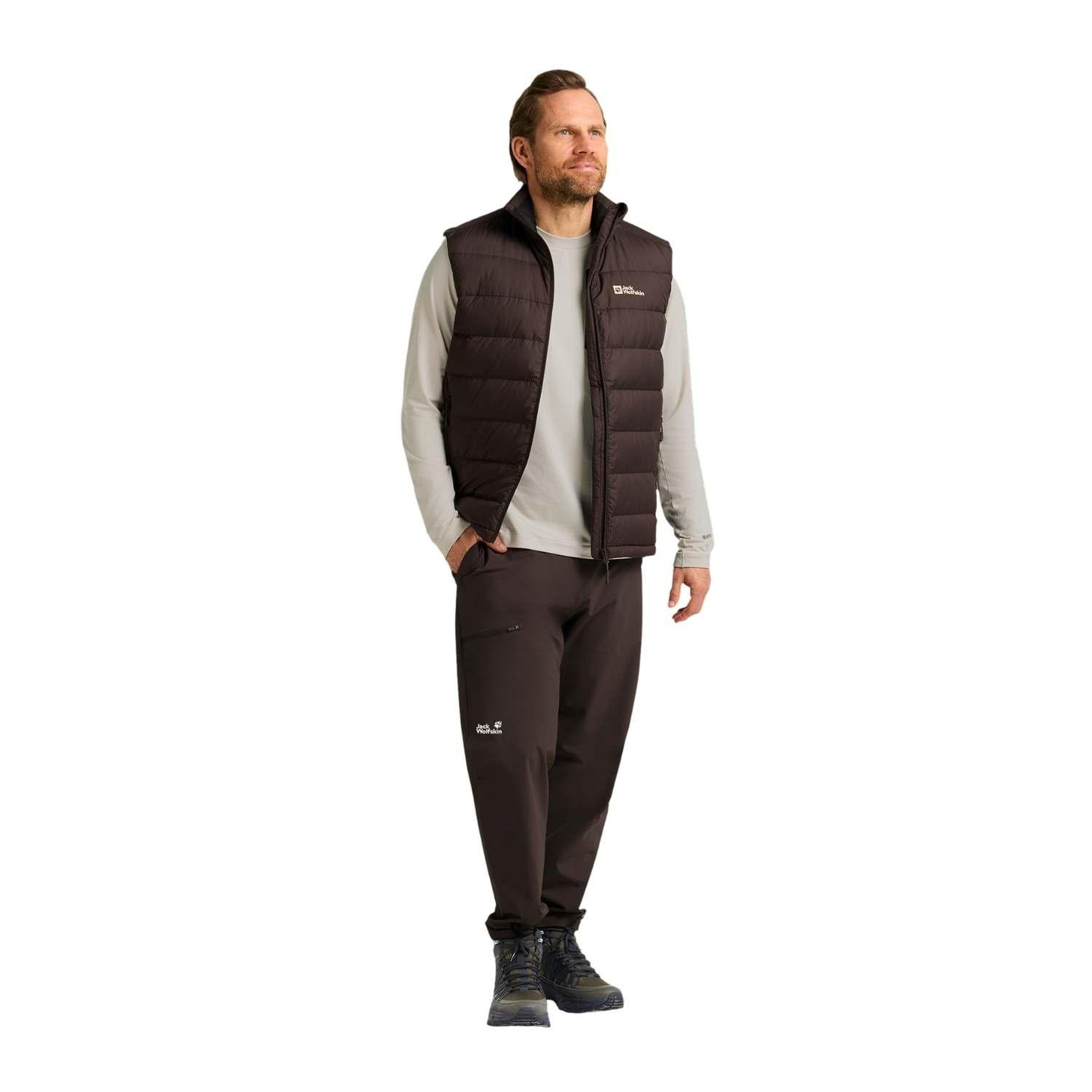 Jack Wolfskin Ather Down Vest Rds Erkek Kahverengi Yelek