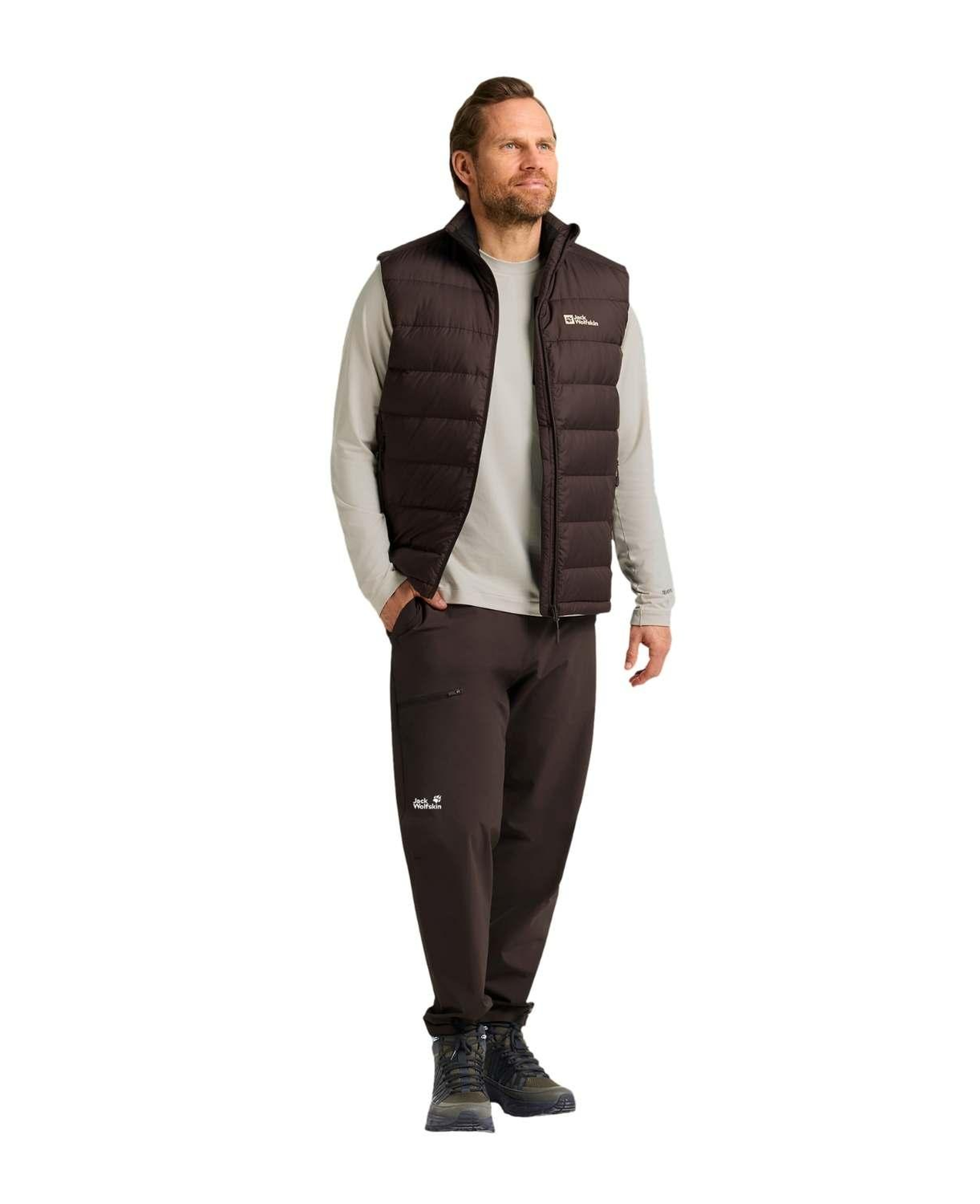 Jack Wolfskin Ather Down Vest Rds Erkek Kahverengi Yelek