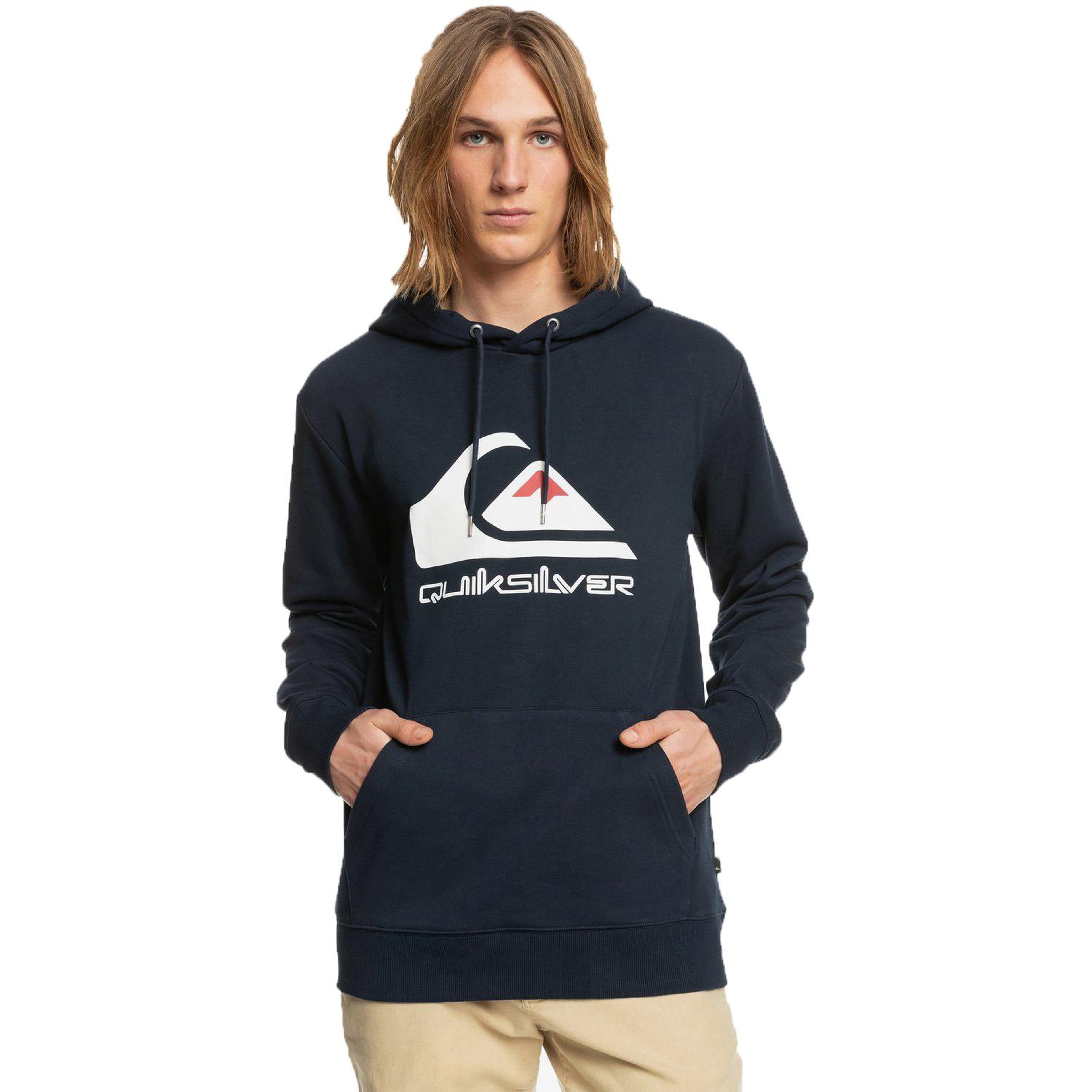 Quiksilver Big Logo Hood Erkek Mavi Sweatshirt
