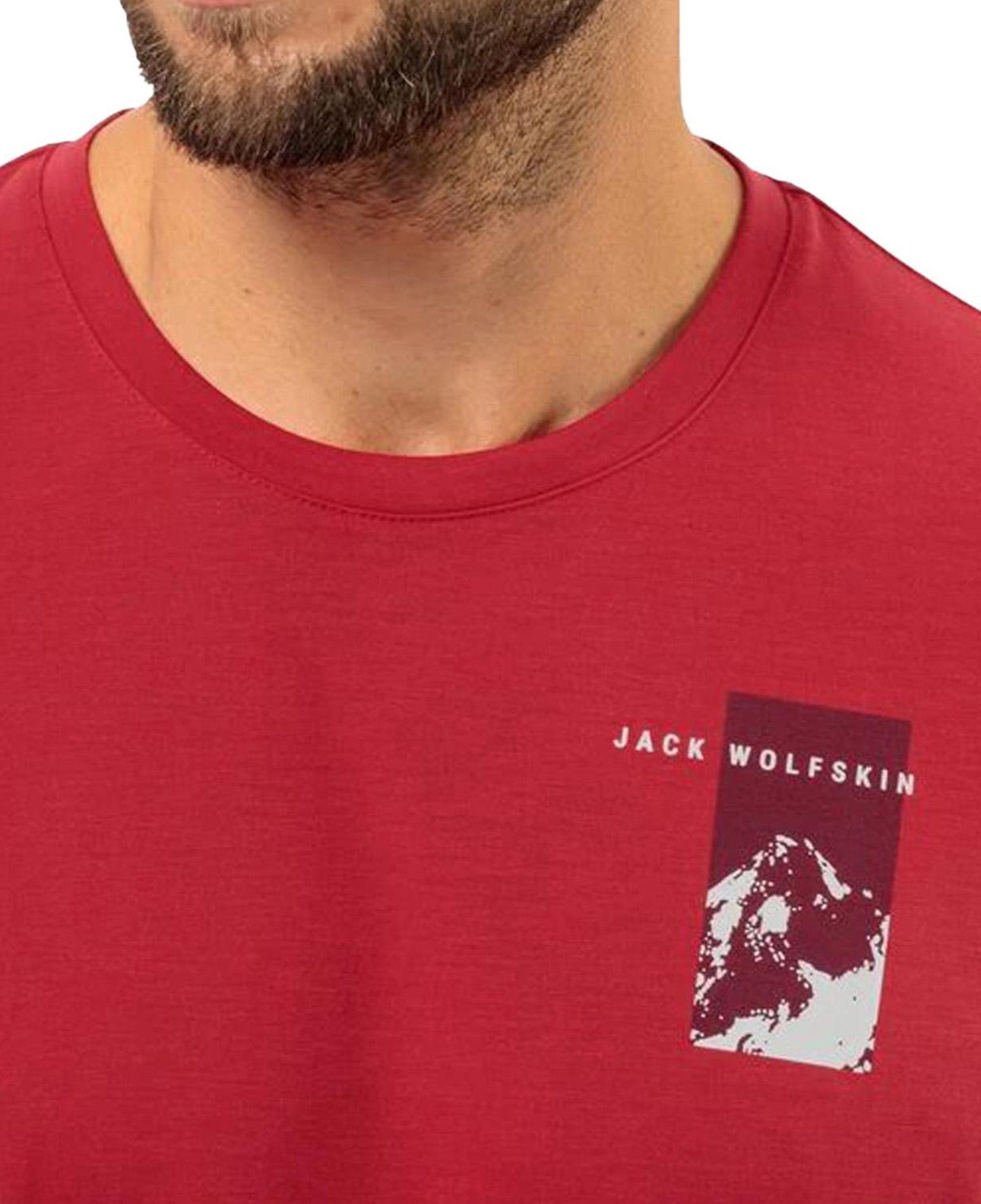 Jack Wolfskin Vonnan S/s Graphic T Erkek Kırmızı Tişört