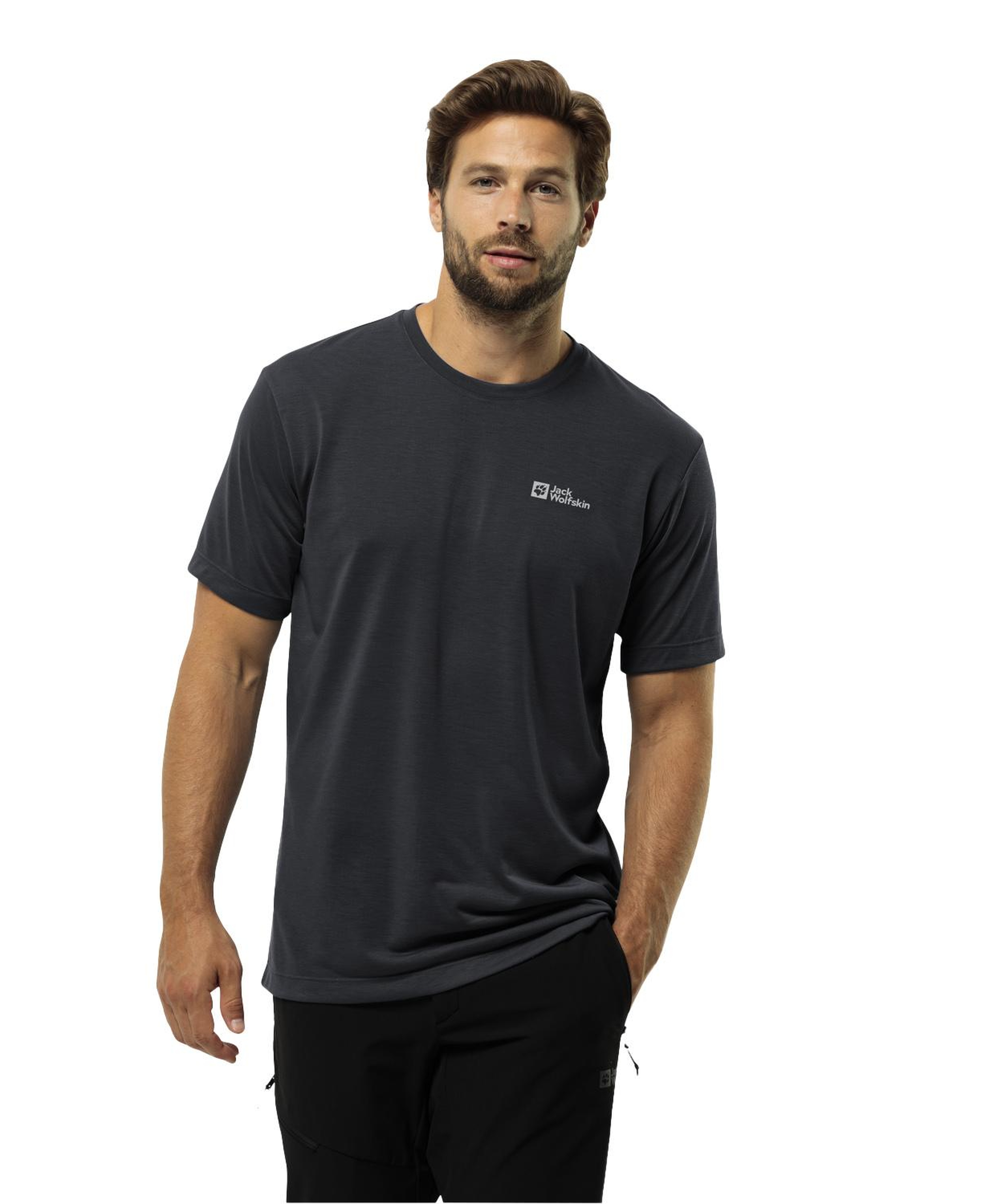 Jack Wolfskin Vonnan Erkek Gri Tişört